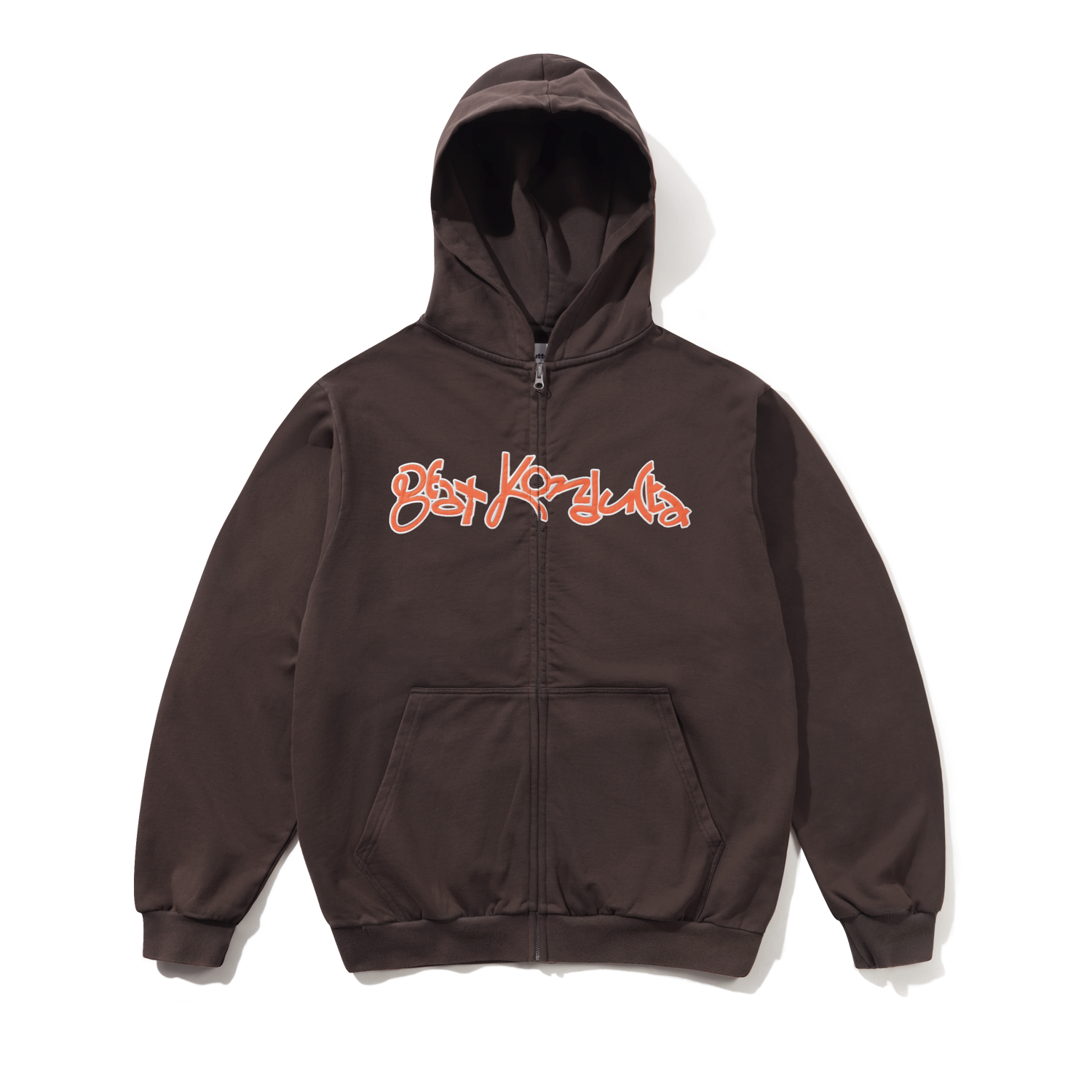 Beat Konducta Zip-Thru Hood, Washed Chestnut