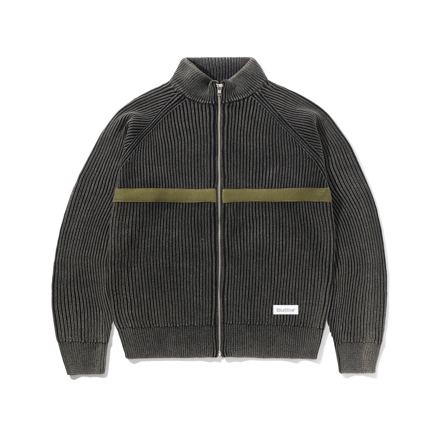 Bleach Zip-Thru Knit, Black