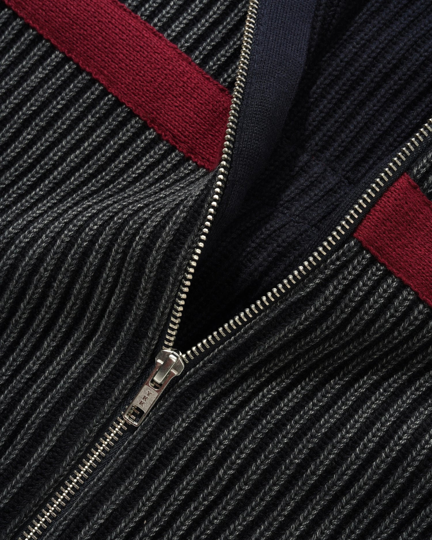 Bleach Zip-Thru Knit, Navy