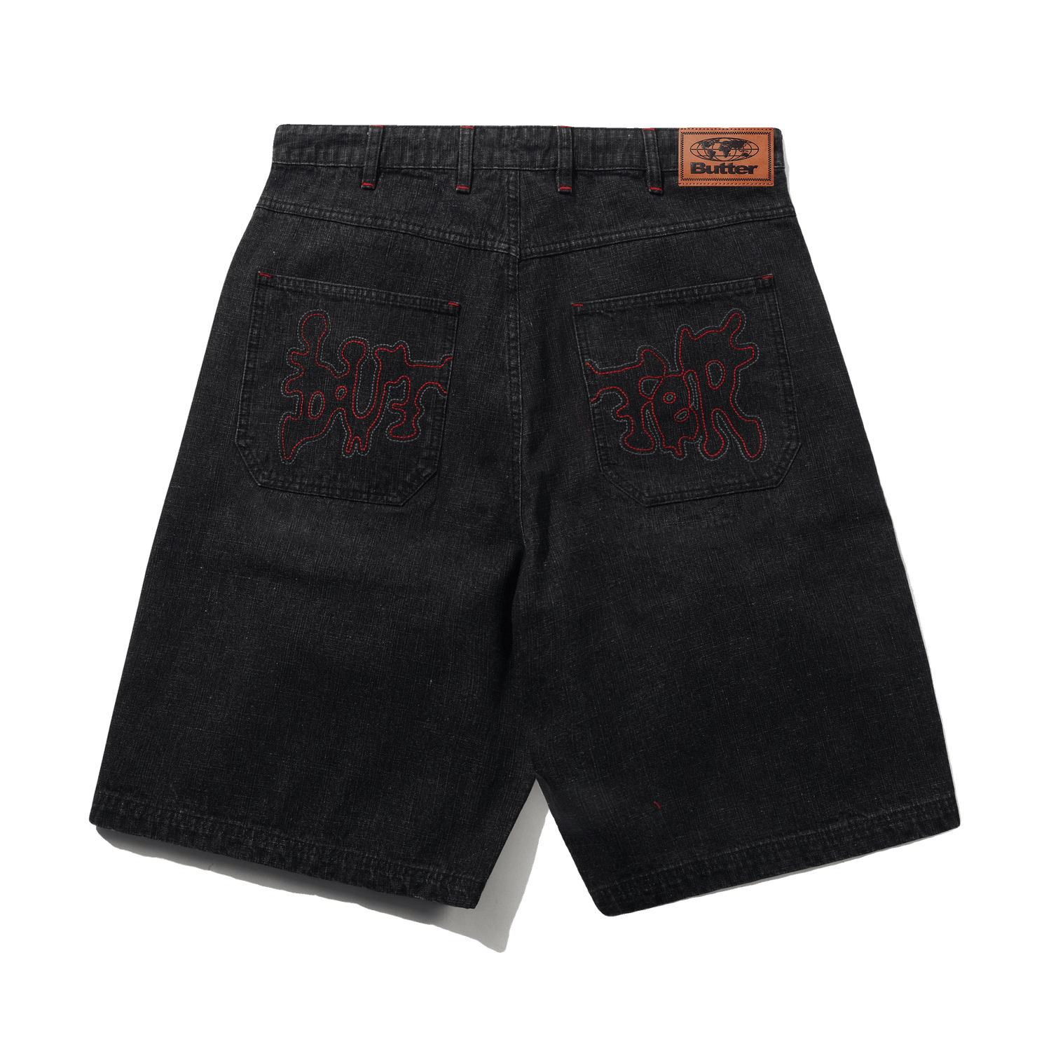 Blotch Denim Shorts, Streaky Black