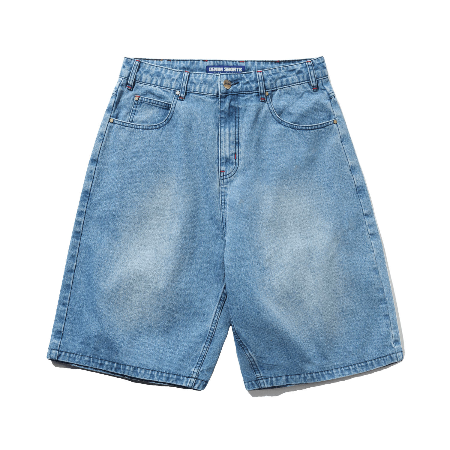 Blotch Denim Shorts, Streaky Blue