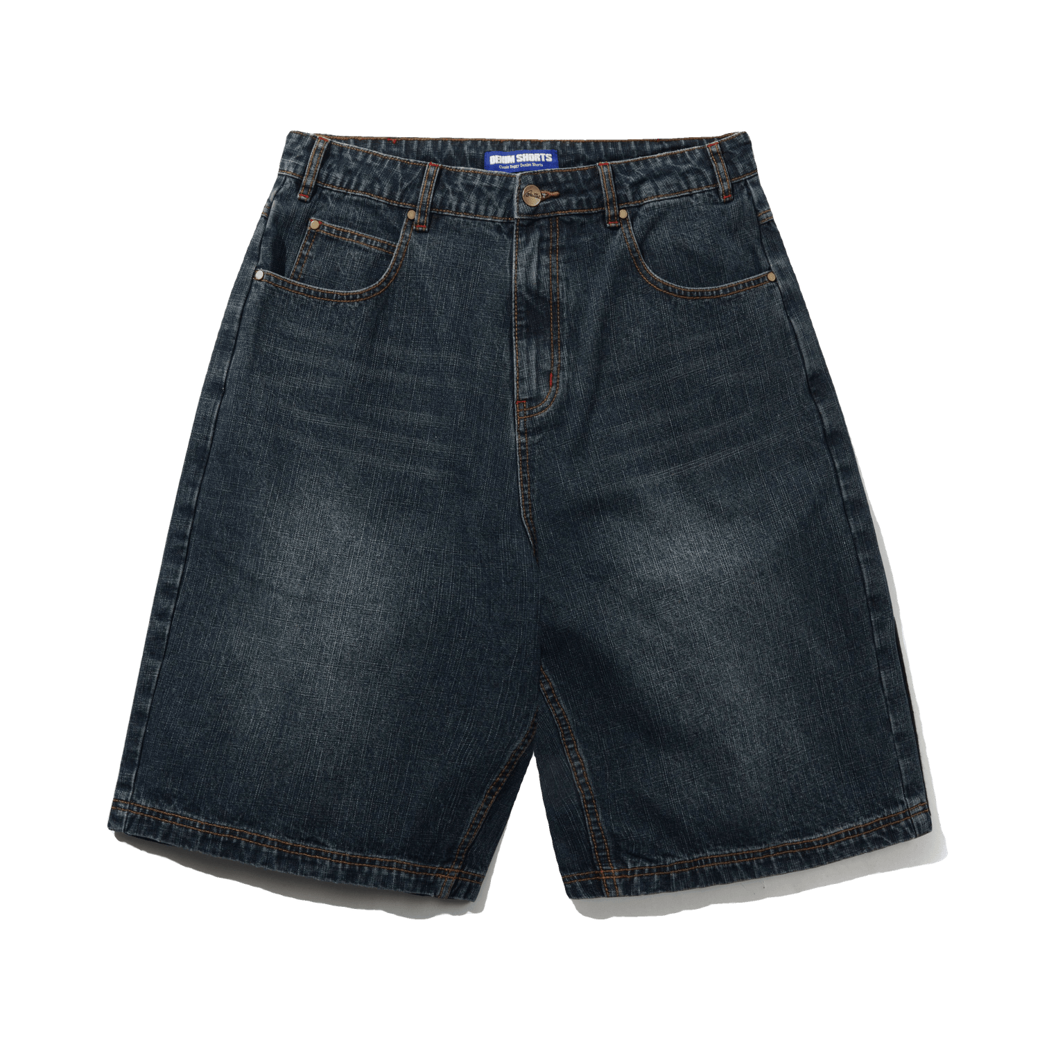 Blotch Denim Shorts, Streaky Navy