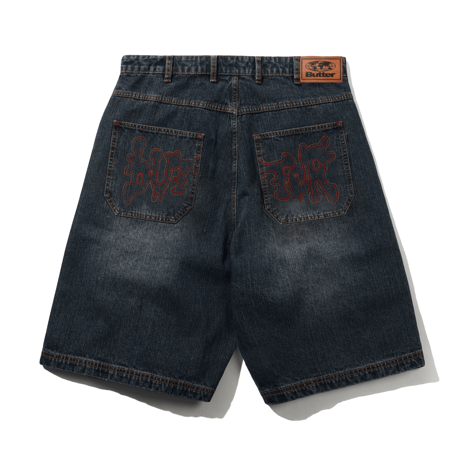 Blotch Denim Shorts, Streaky Navy