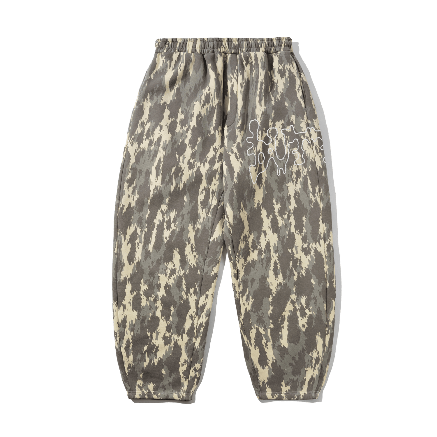 Blotch Fleece Pants, Washed Camo