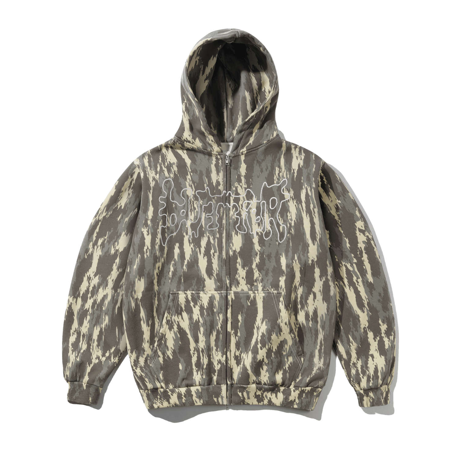 Blotch Zip-Thru Hood, Washed Camo