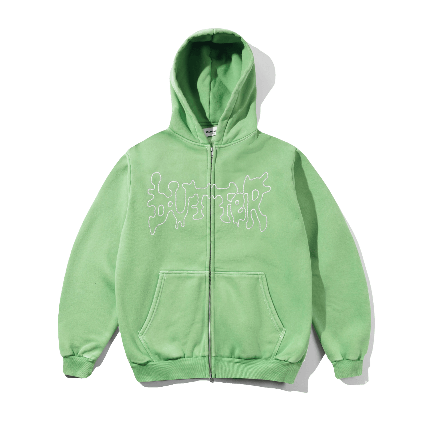 Blotch Zip-Thru Hood, Washed Green