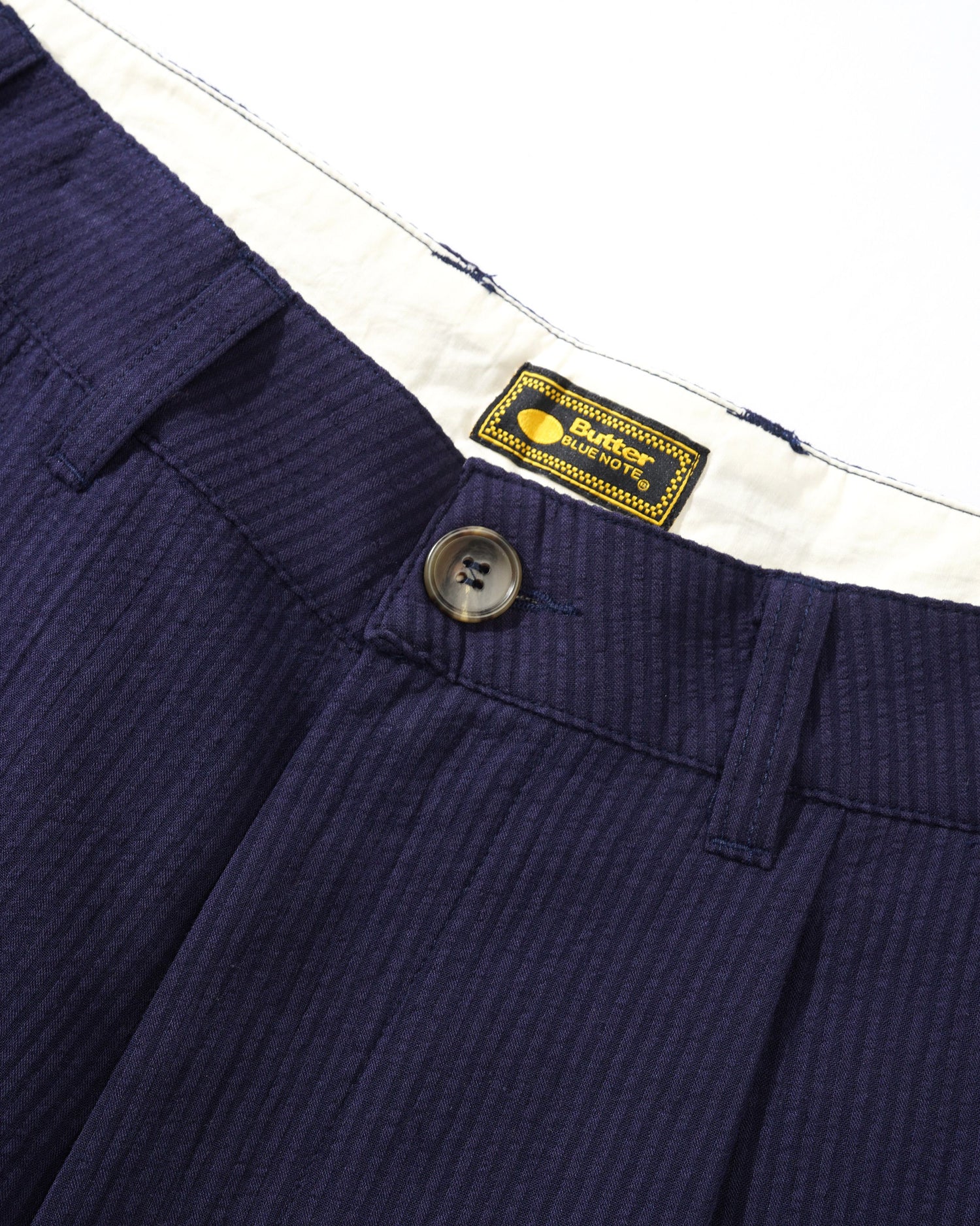 Blue Note Casual Suit Pants, Navy Seersucker