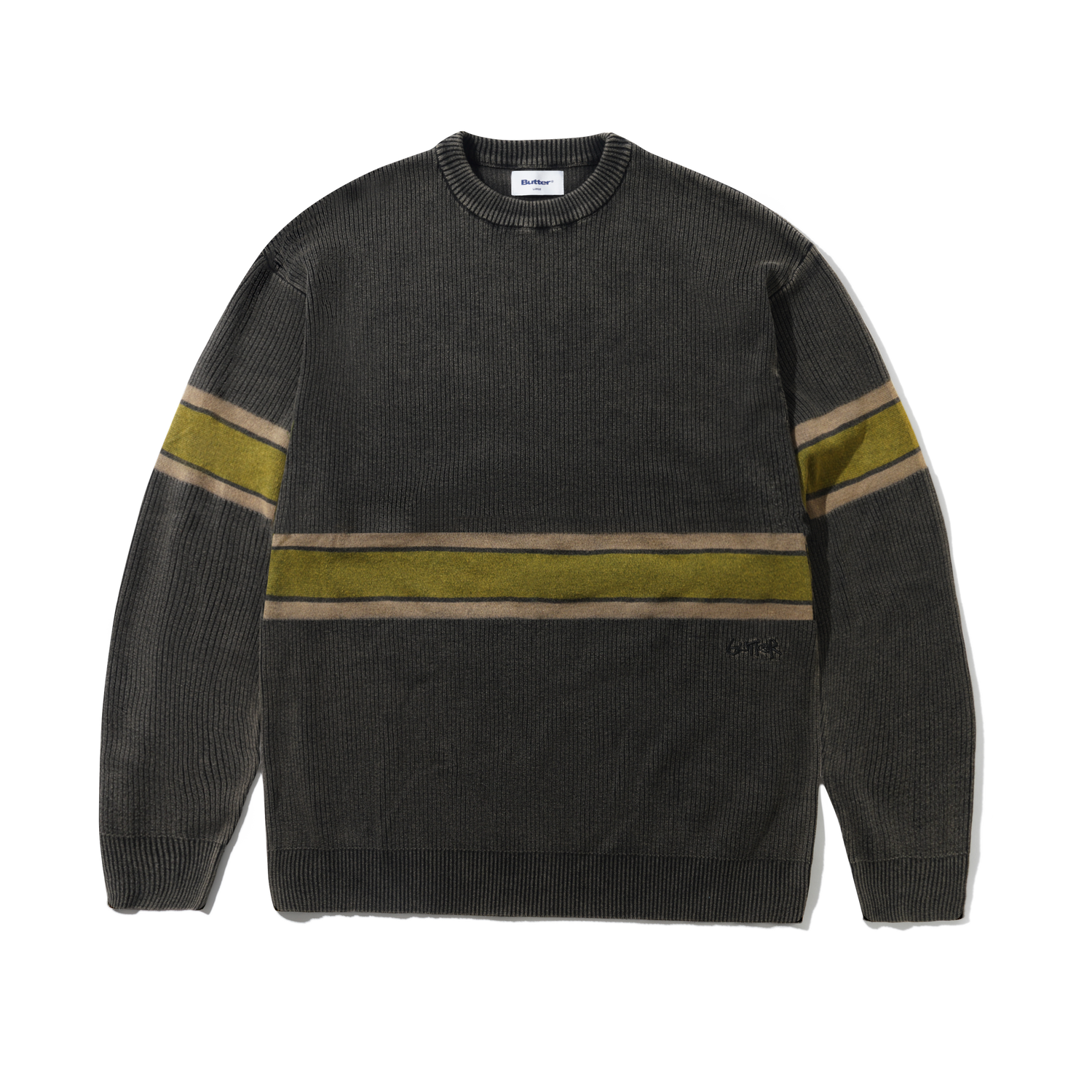 Break Knit Sweater, Washed Black