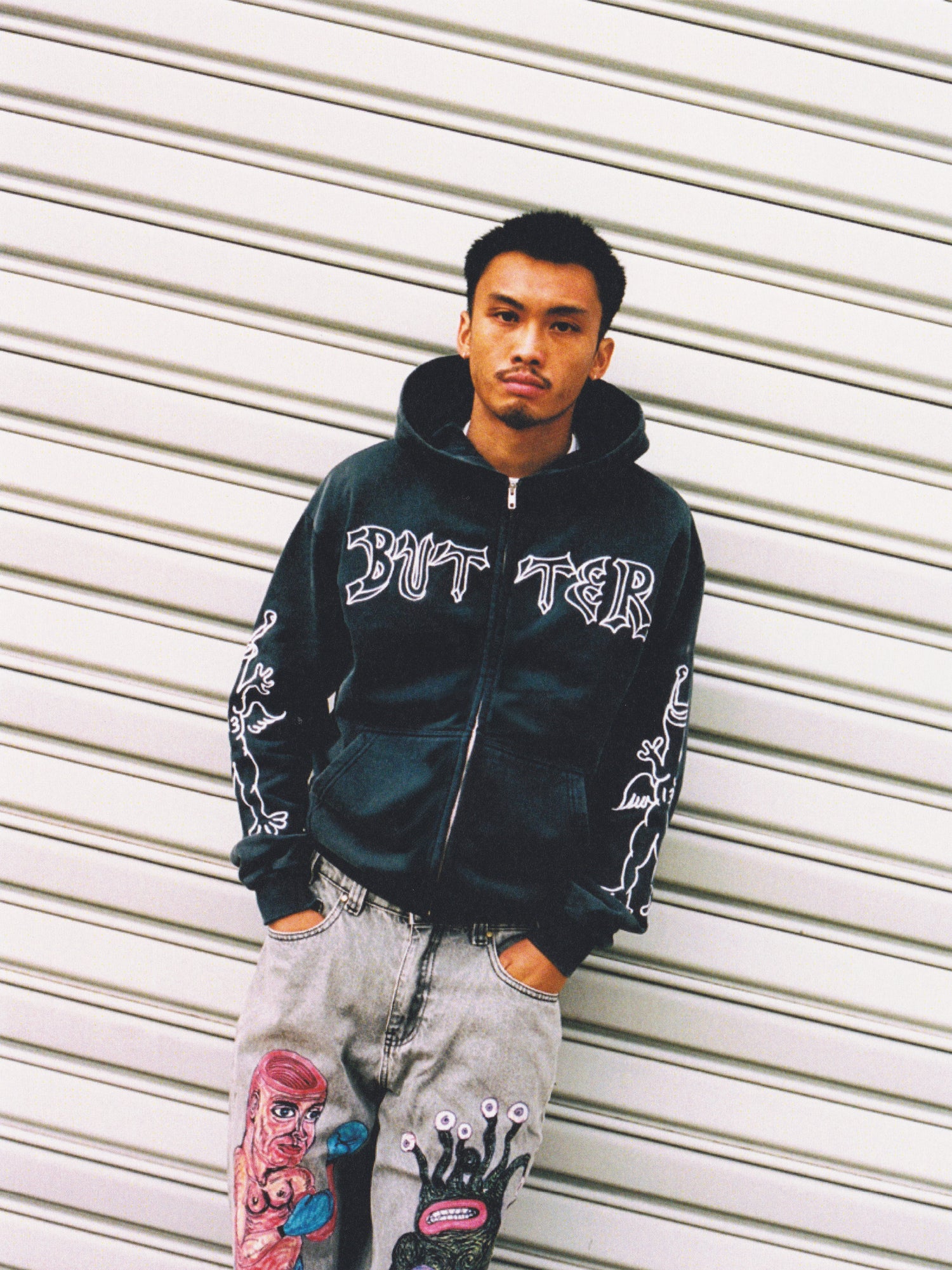 Thirteen Zip-Thru Hood, Washed Navy