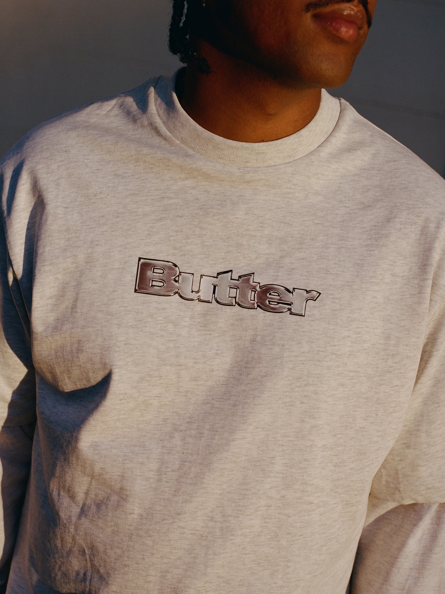 Chrome Logo Tee, Ash