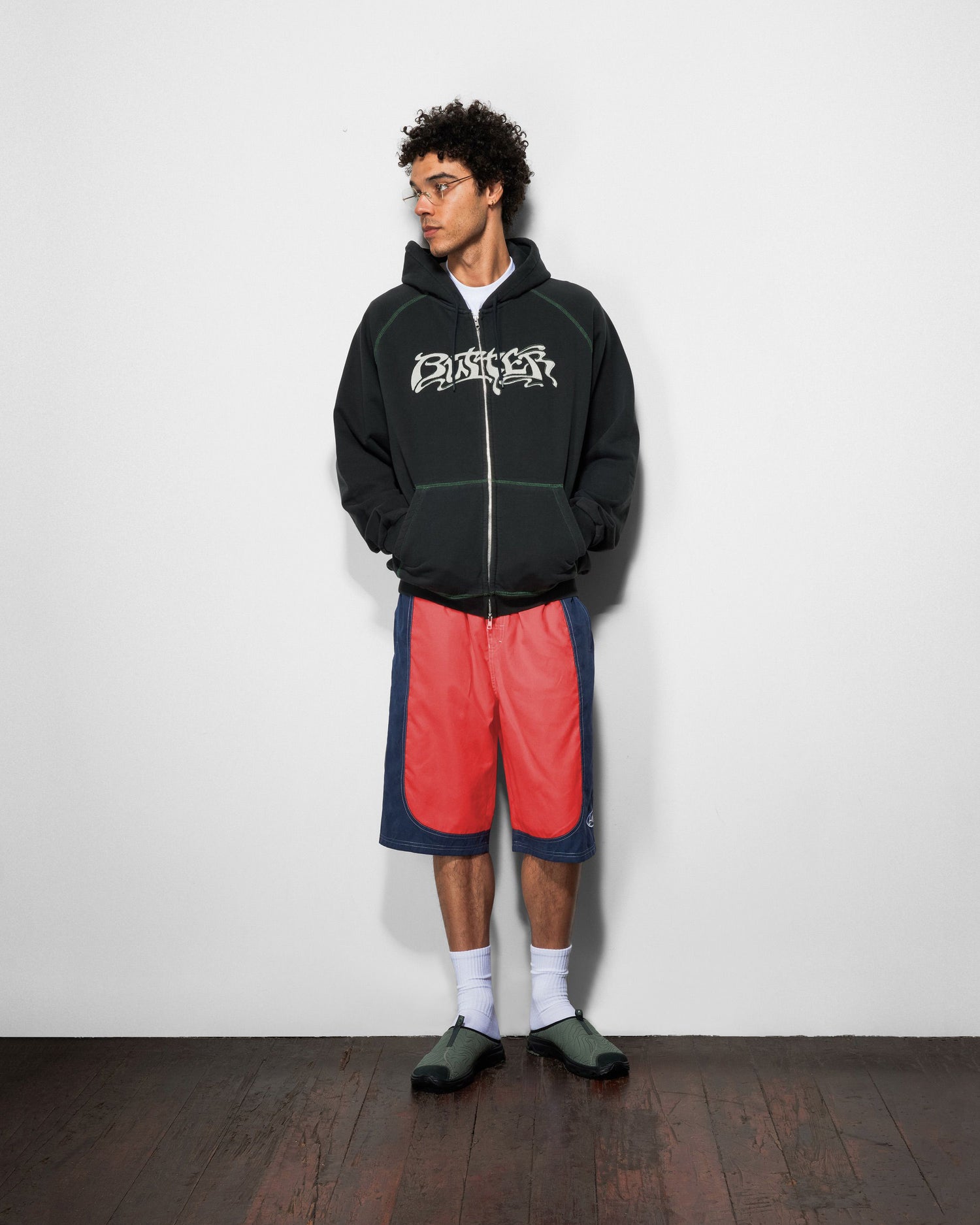 Drummer Zip-Thru Hood, Washed Navy