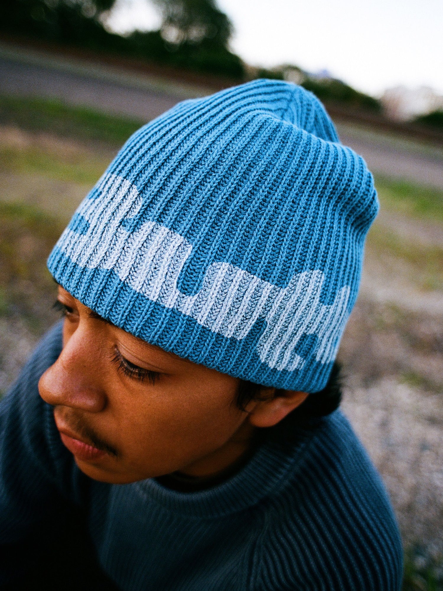 Glow Skully Beanie, Sky Blue