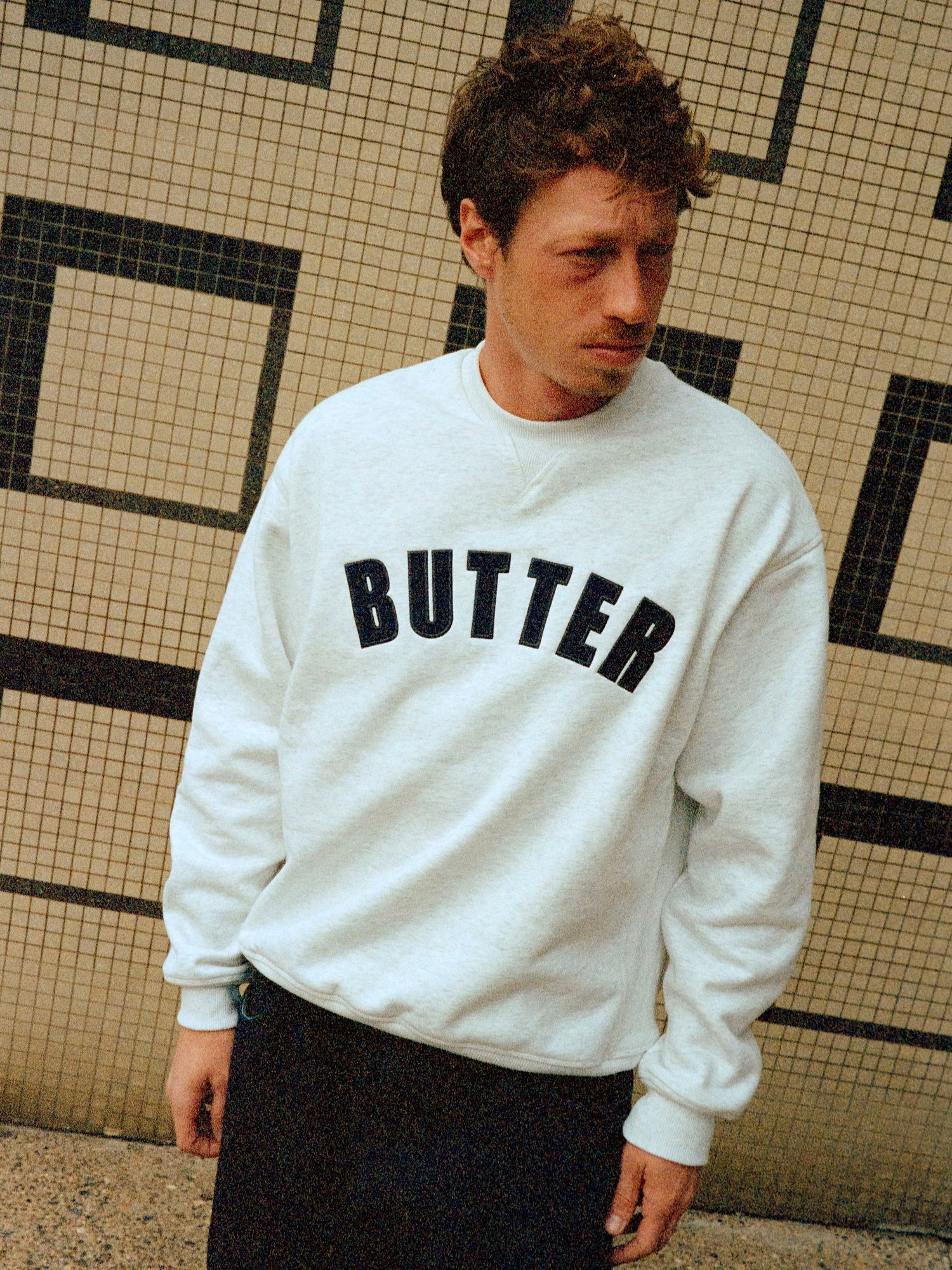 Arc Applique Crewneck, Ash
