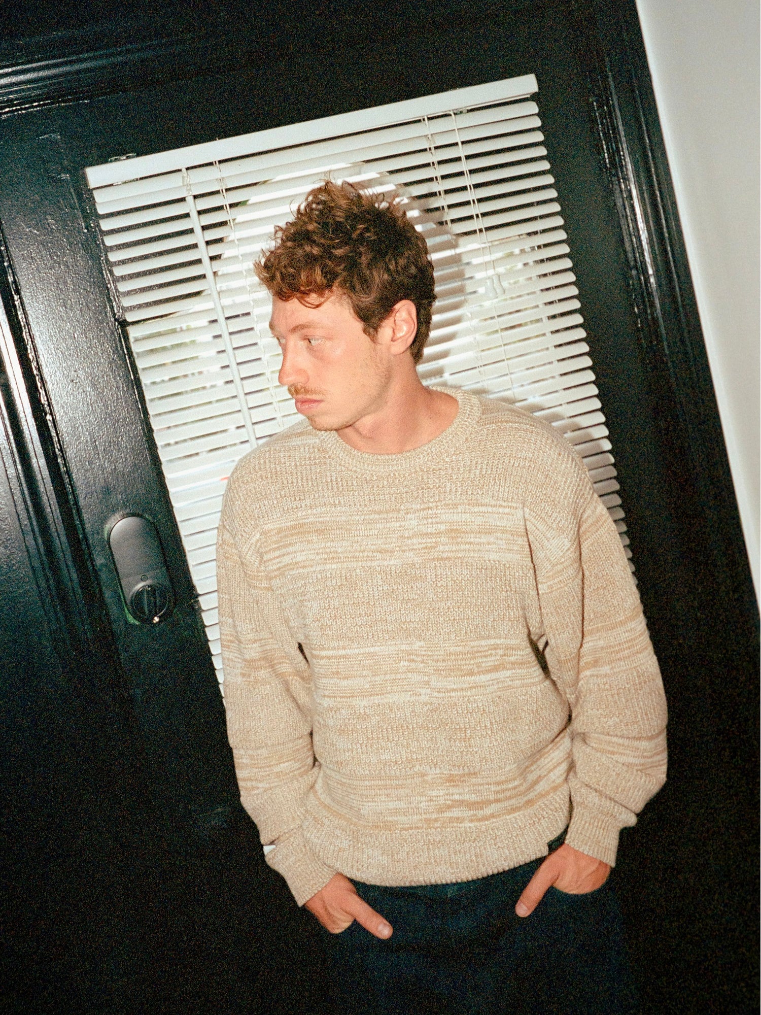 Stripe Knit Sweater, Black