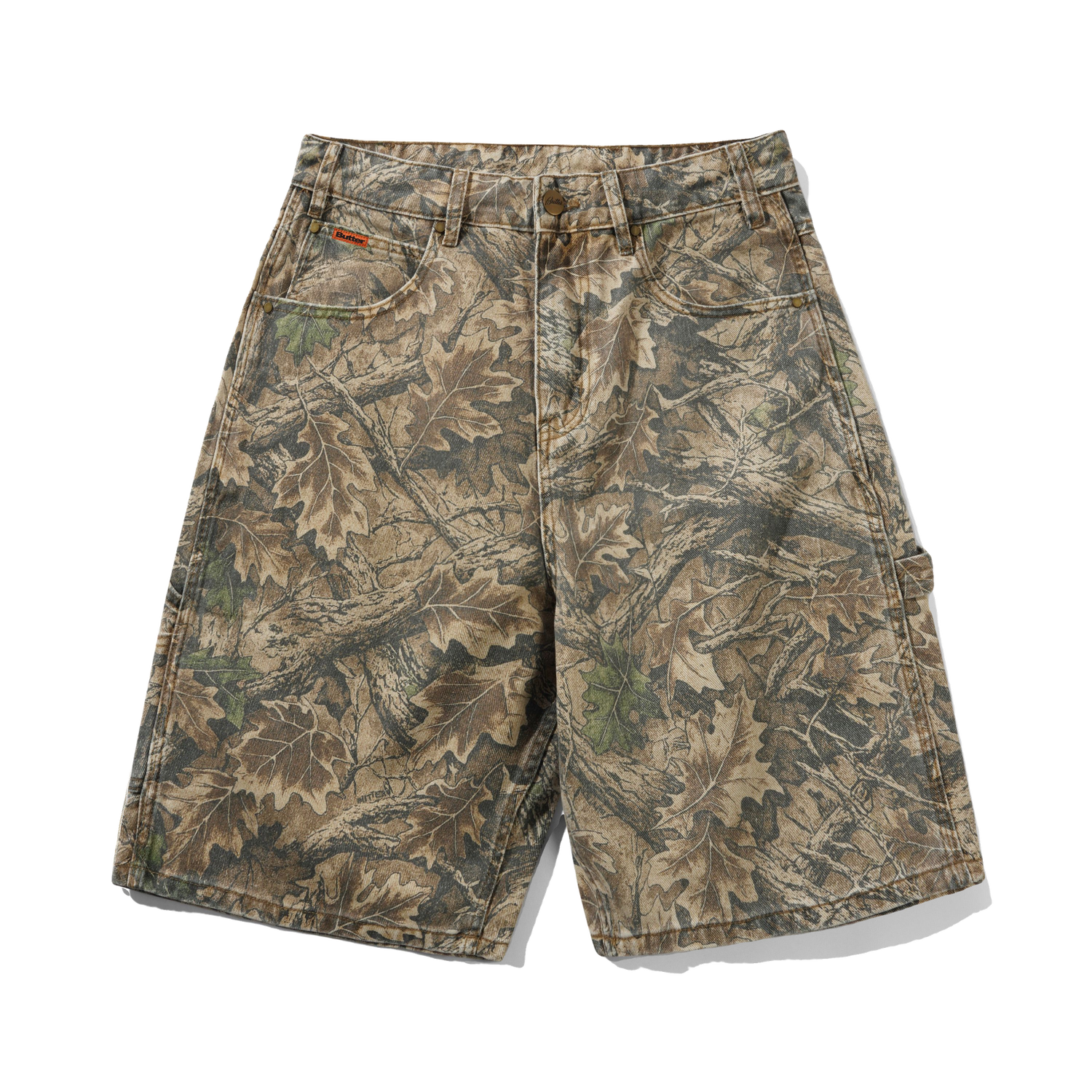 Carpenter Denim Shorts, Forest Camo