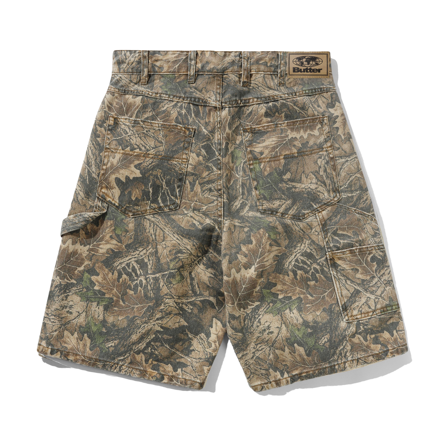 Carpenter Denim Shorts, Forest Camo