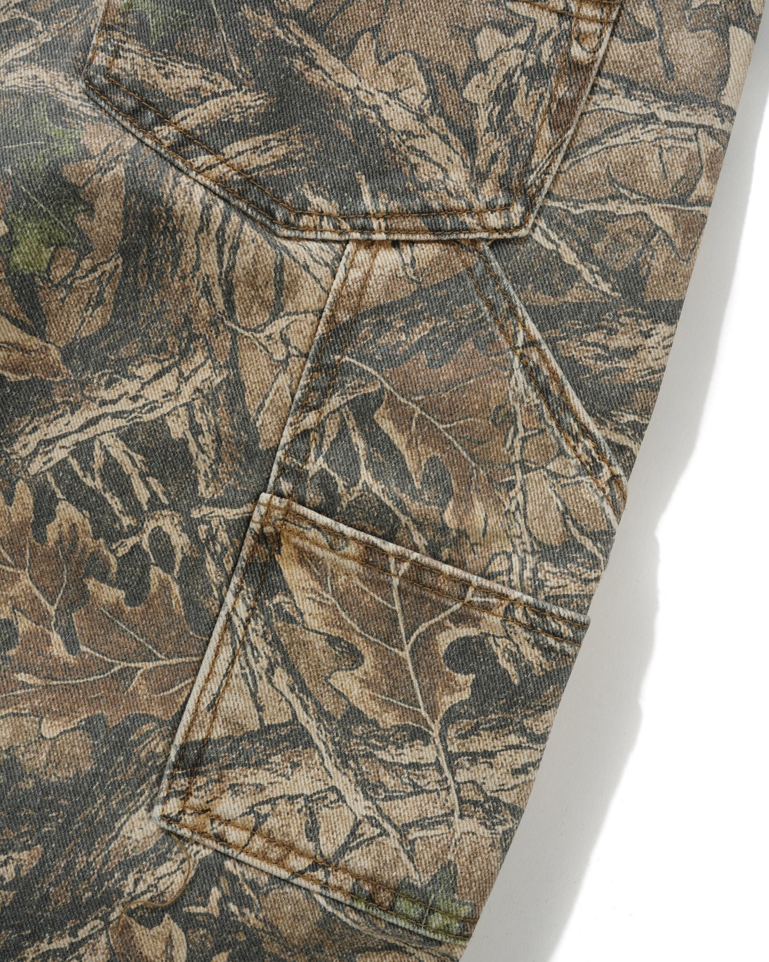 Carpenter Denim Shorts, Forest Camo