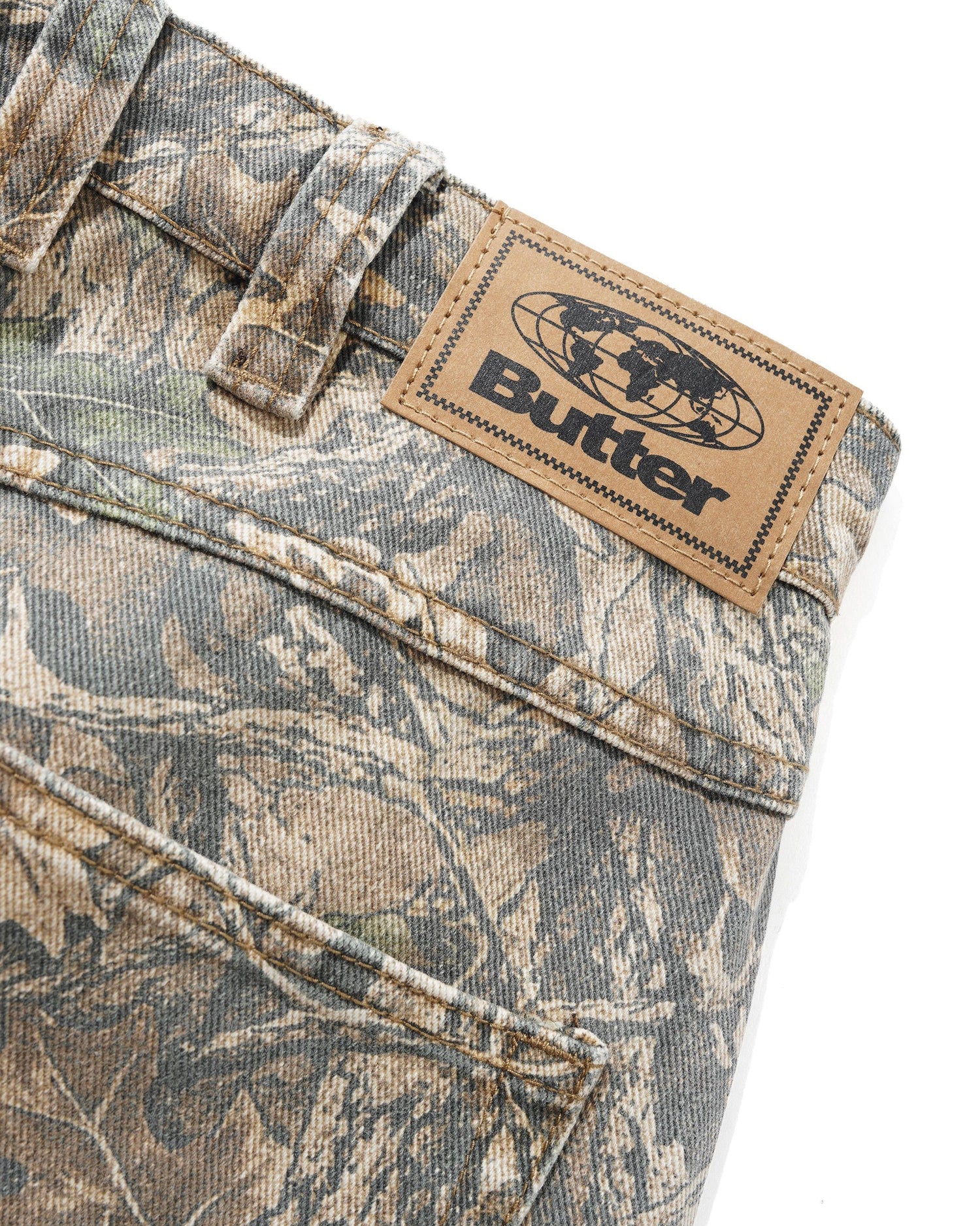 Carpenter Denim Shorts, Forest Camo