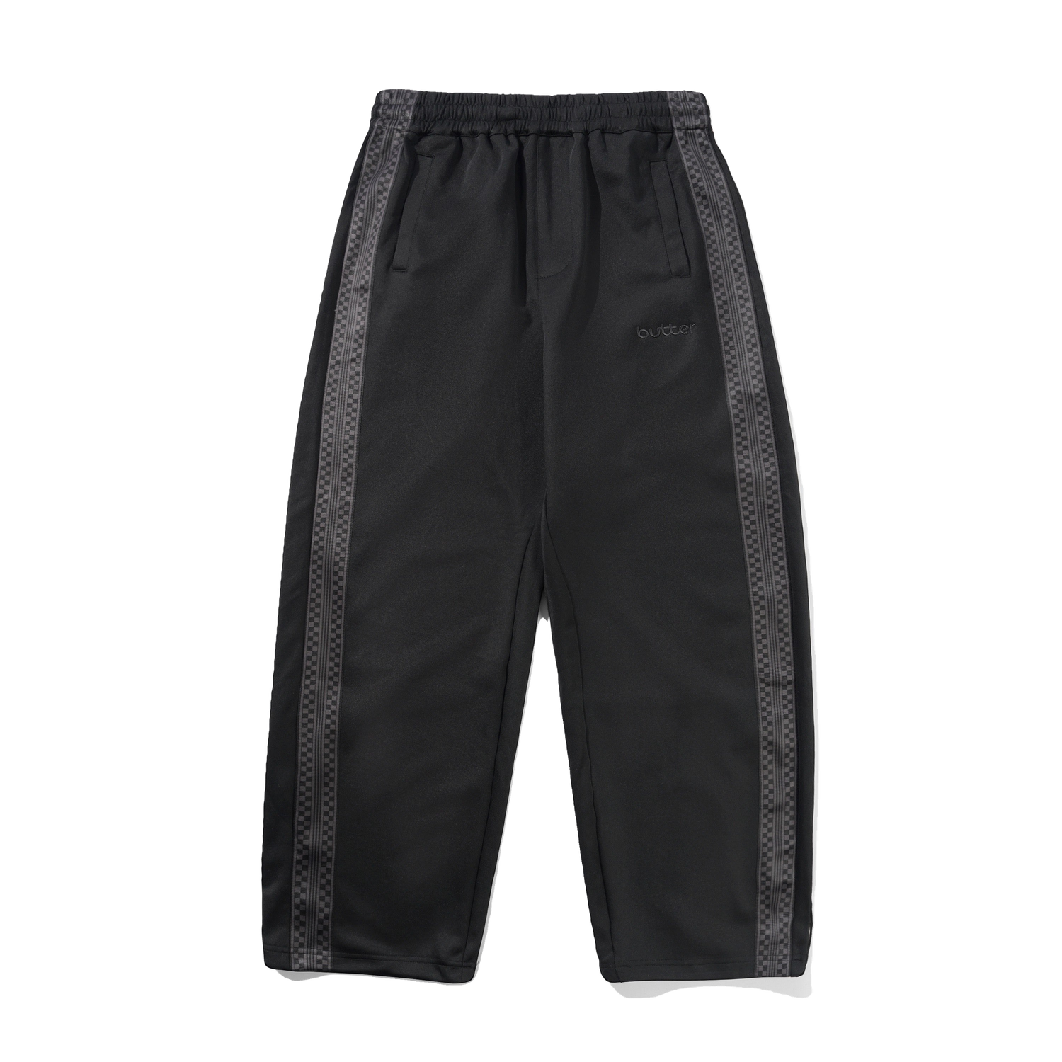 Check Tape Trackpants, Black