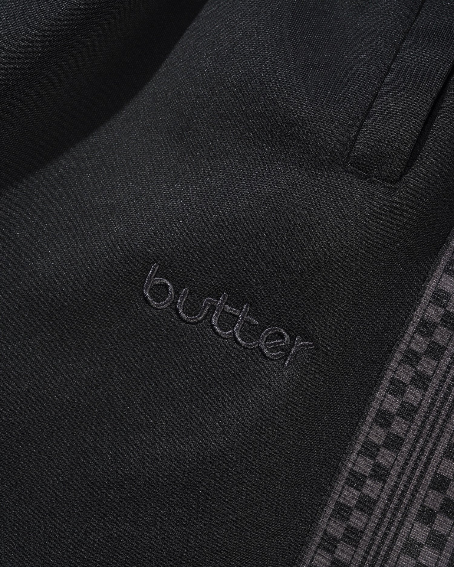 Check Tape Trackpants, Black