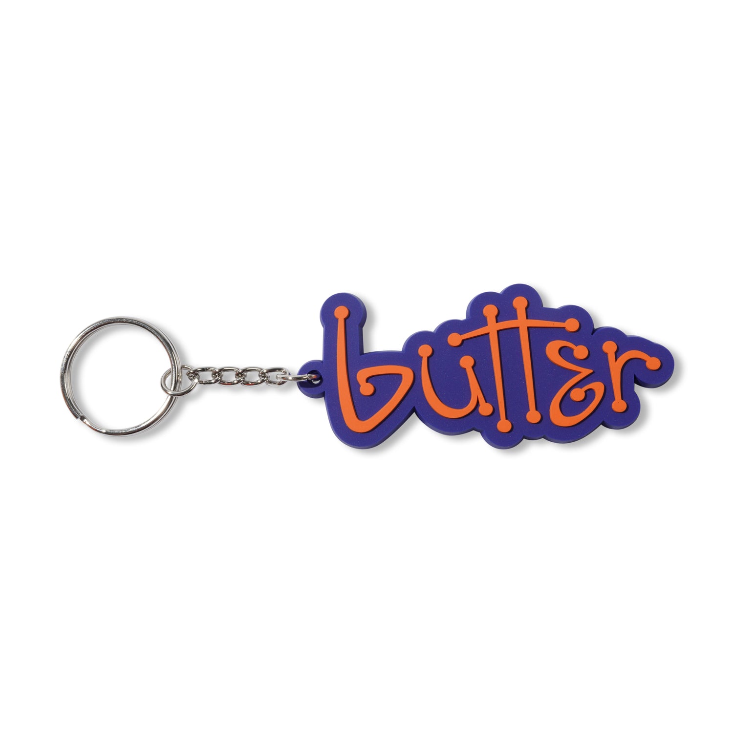 Connection Rubber Key Chain, Navy