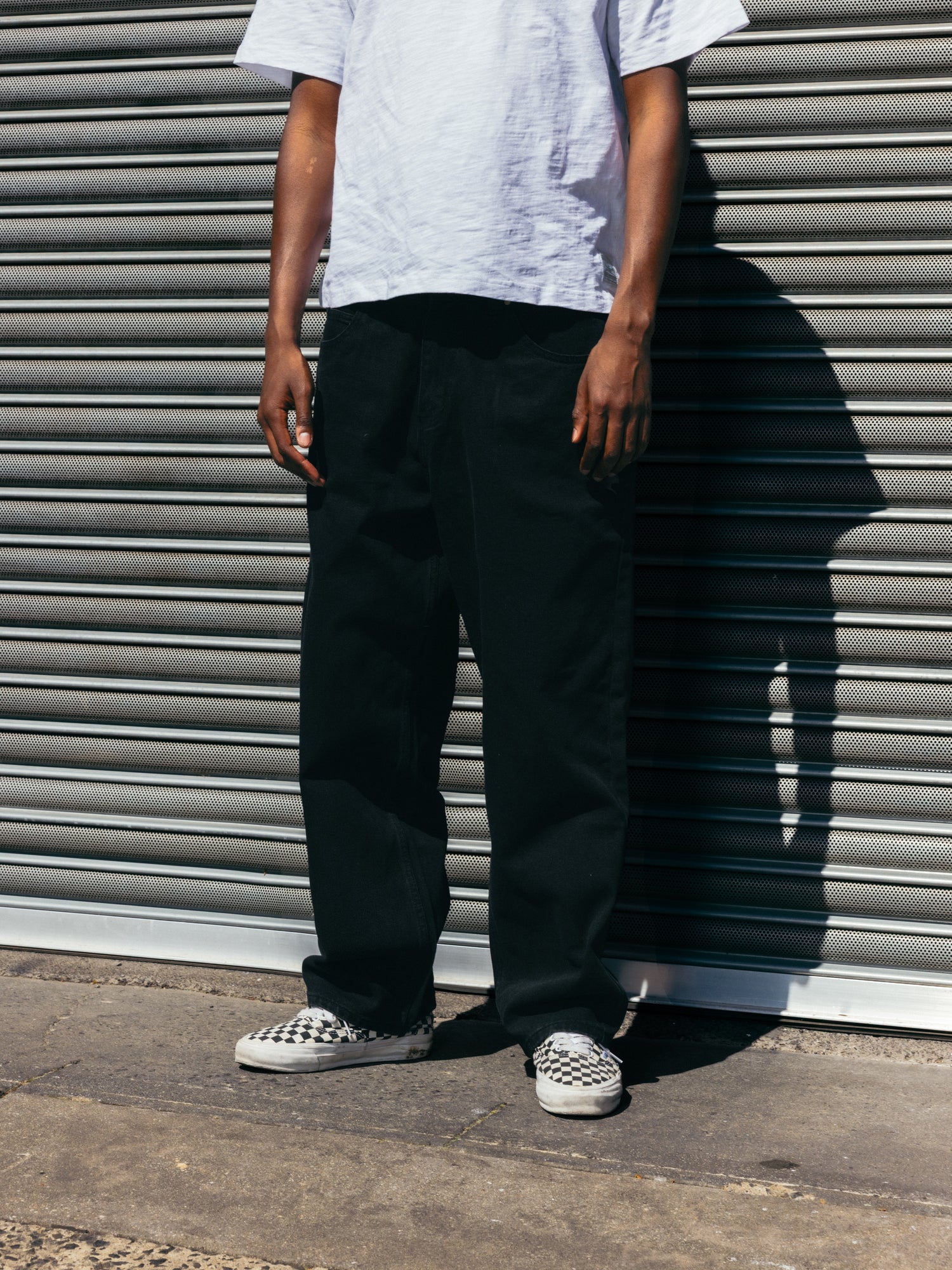 Baggy Denim Jeans, Flat Black