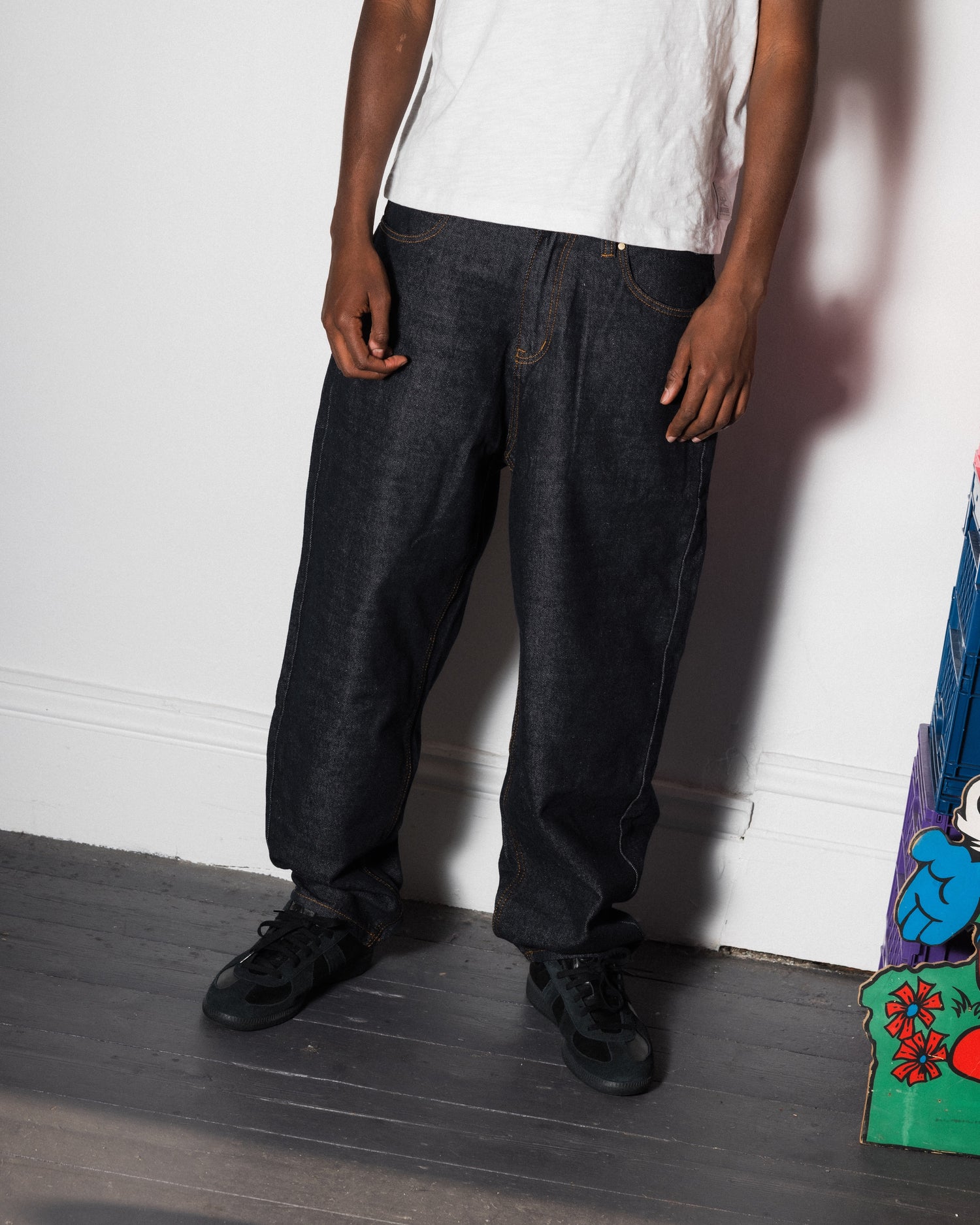 Santosuosso Denim Jeans, Flat Black