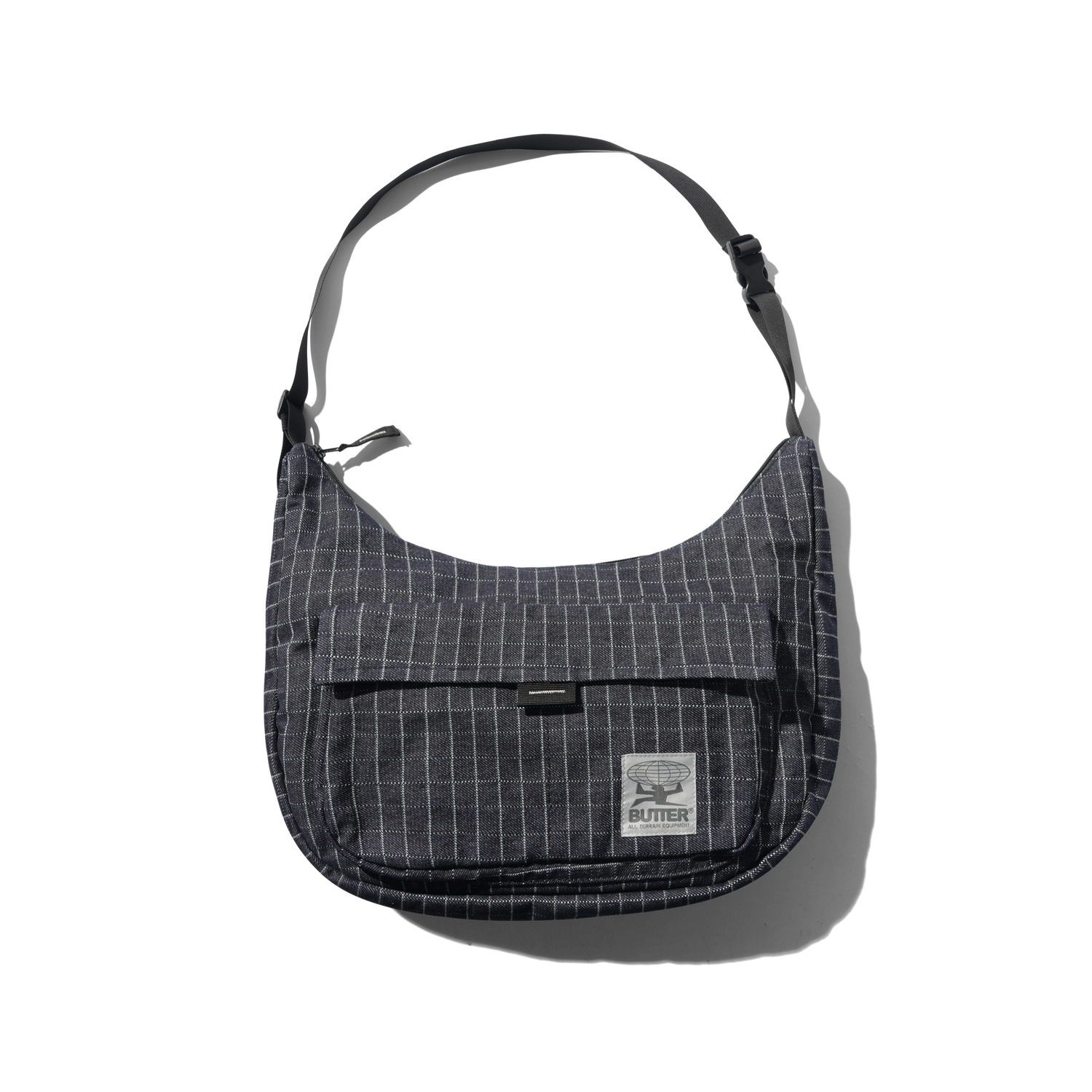 Crossbody Bag, Grid Denim
