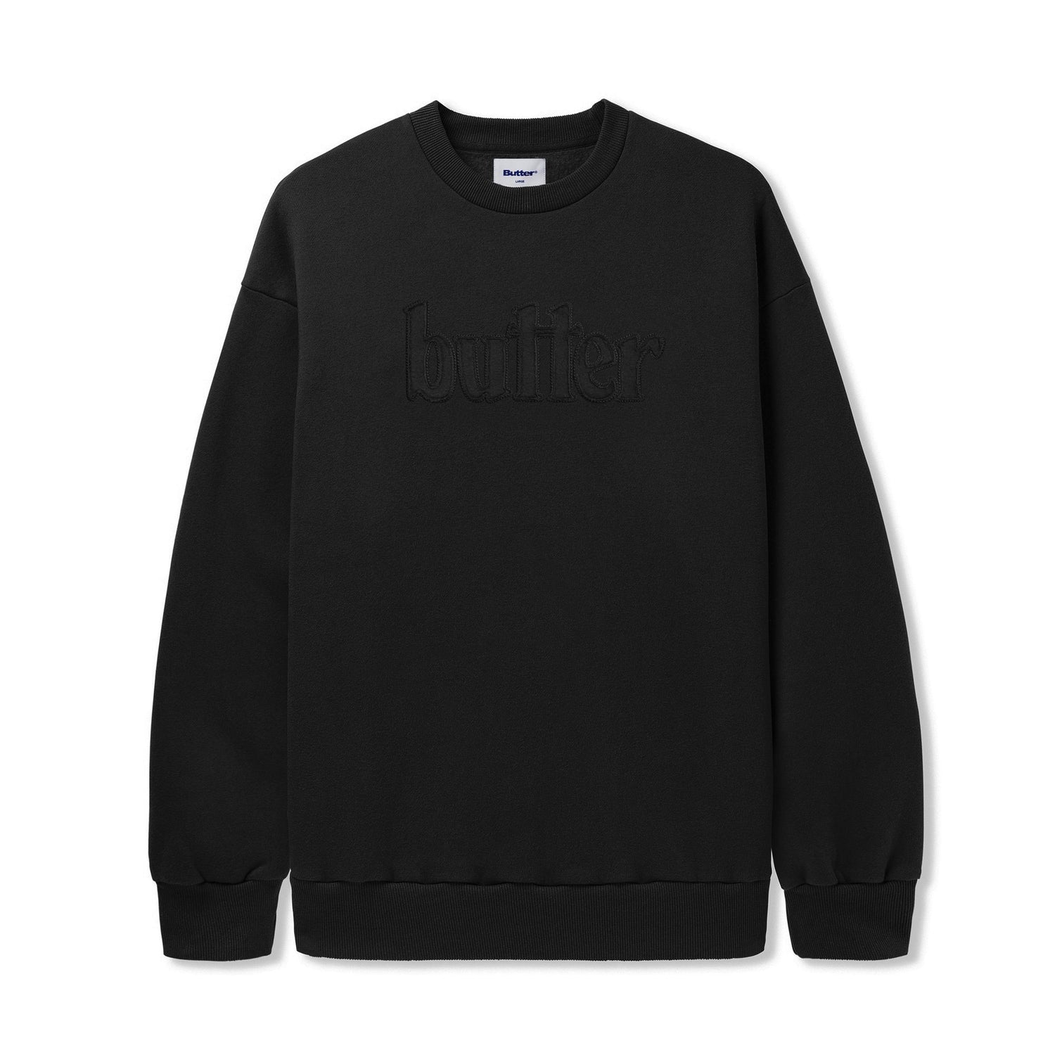 Cutout Applique Crewneck, Black