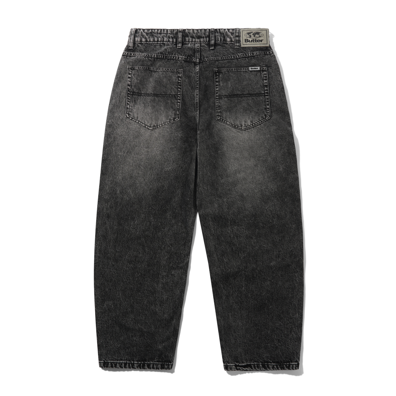 Baggy Denim Jeans, Distressed Black
