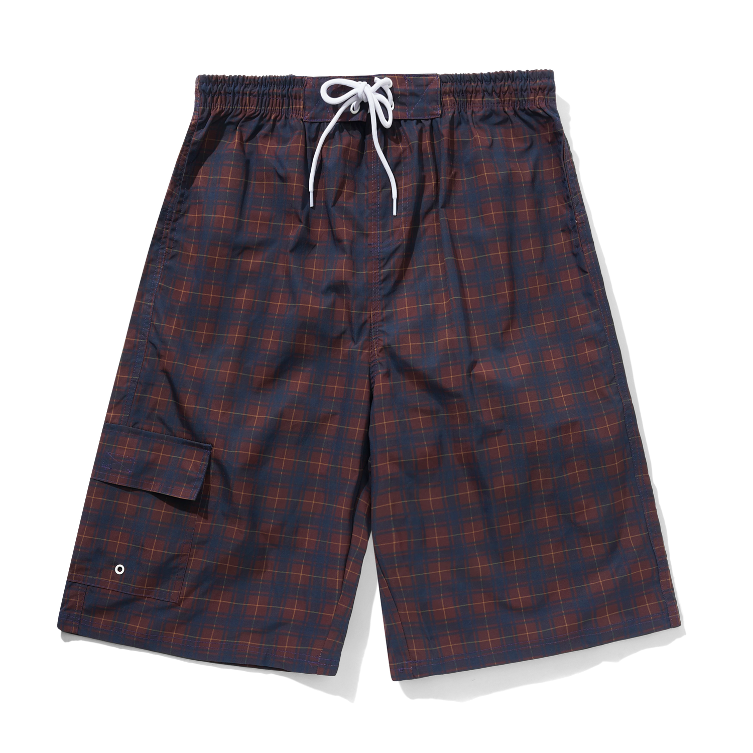 Amplify Boardshorts, Maroon Plaid