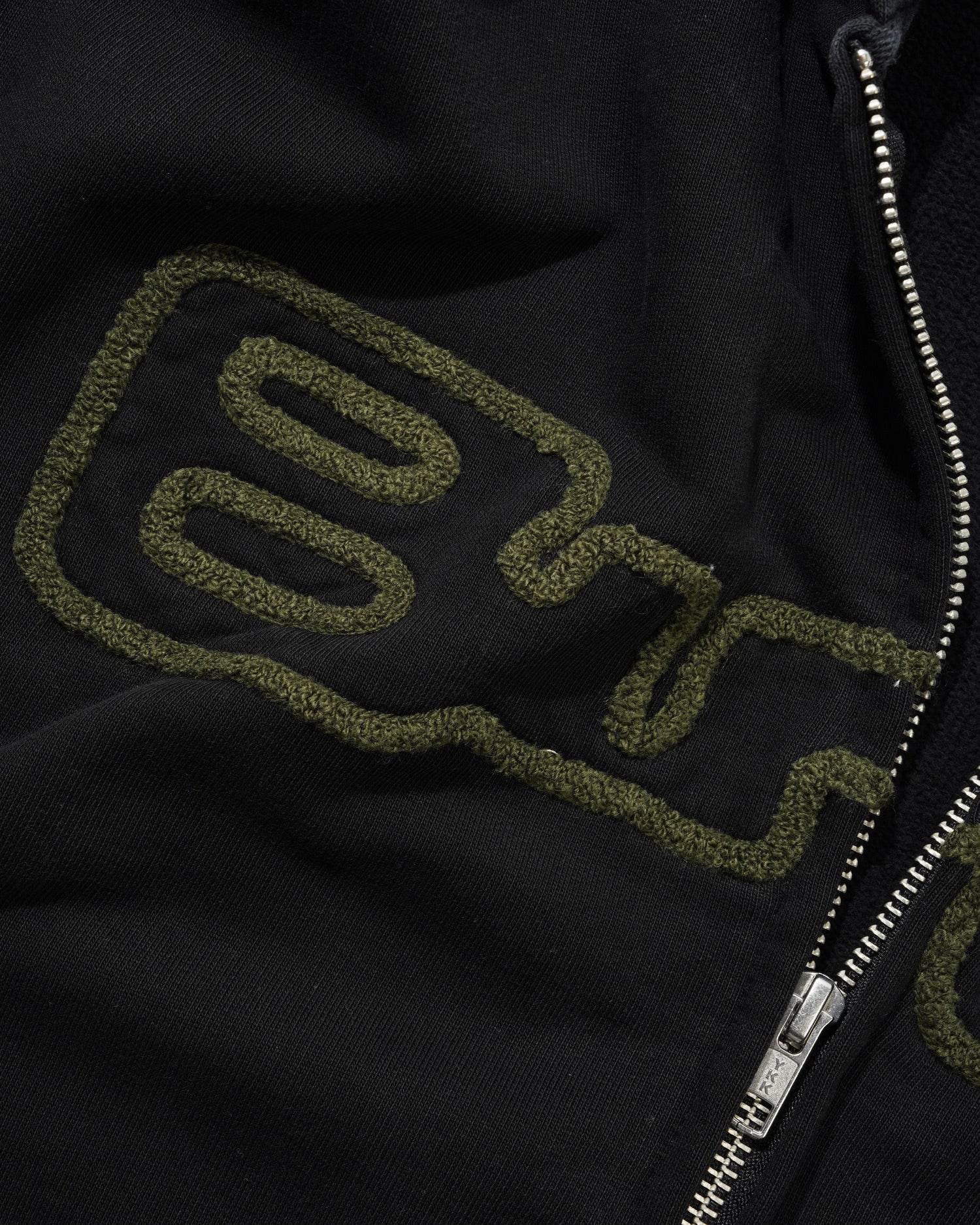 Glow Zip-Thru Hood, Washed Black