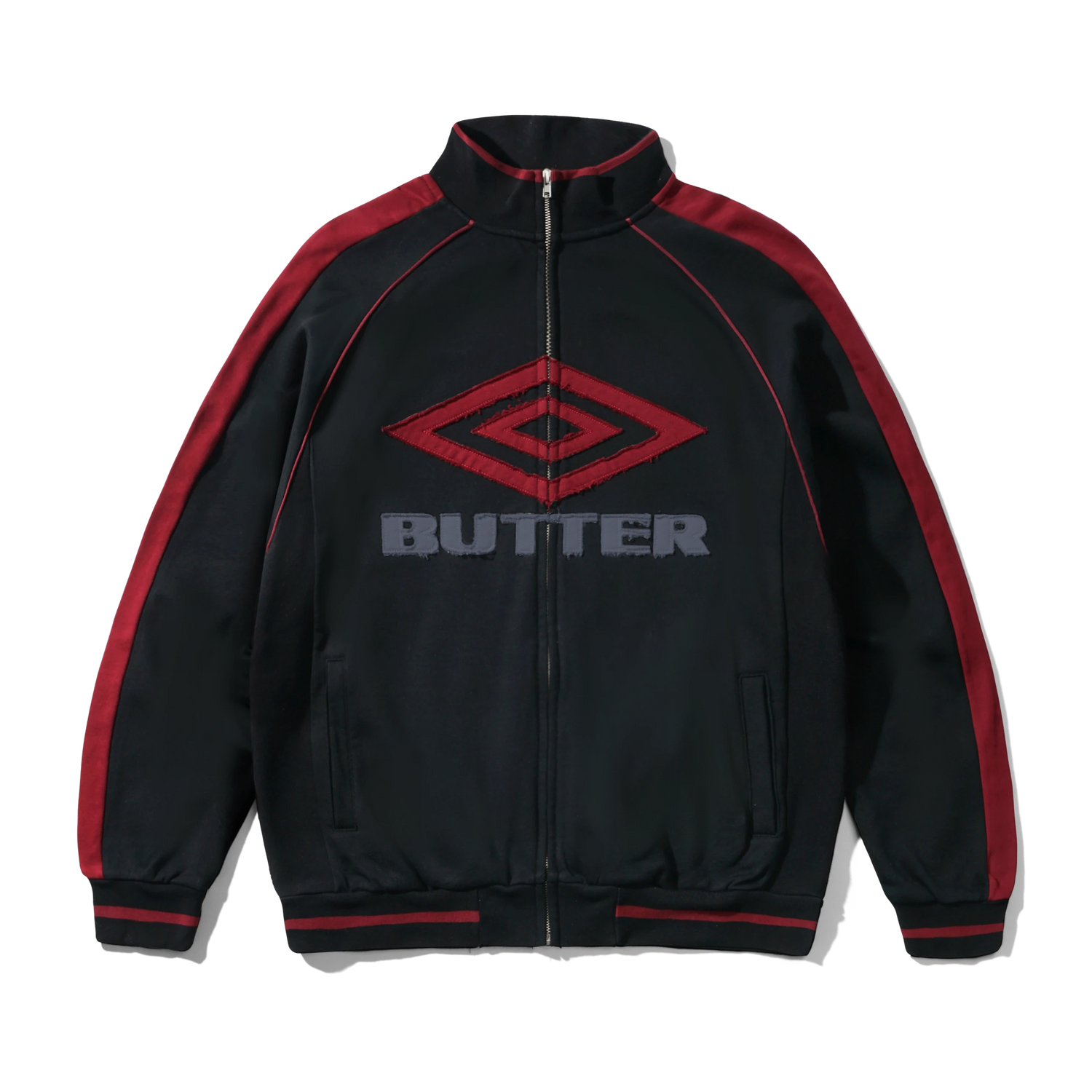 Diamond Fleece Zip-Thru Jacket, Black