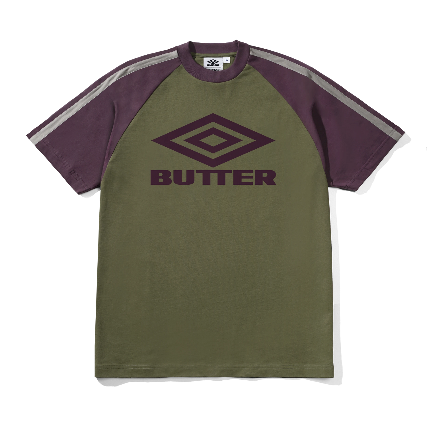 Diamond Logo Raglan Tee, Army / Eggplant