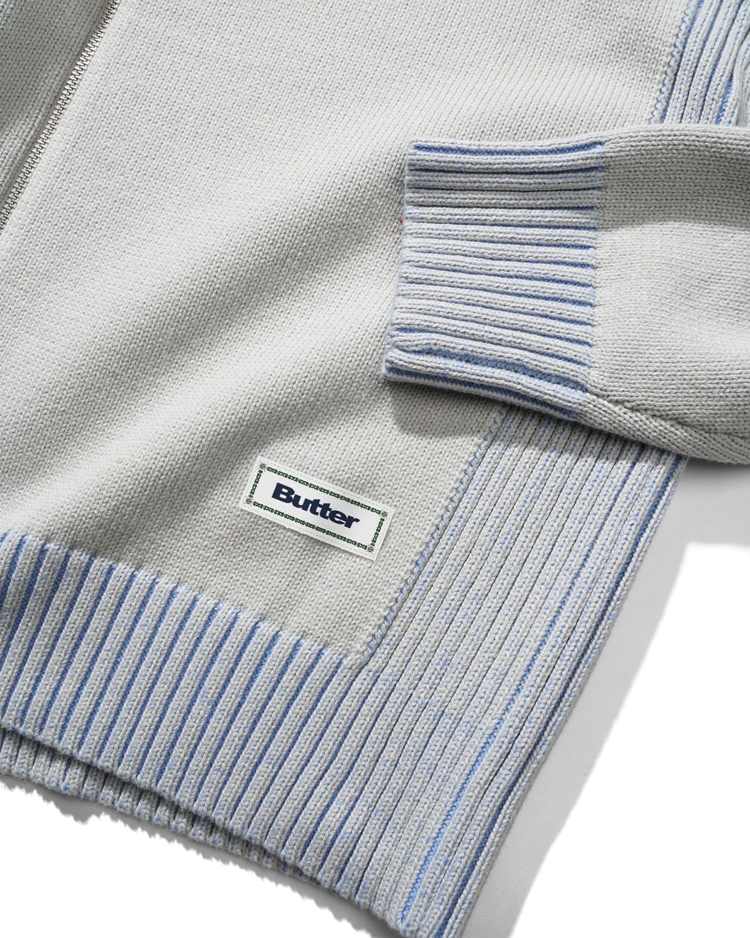 Diamond Zip-Thru Knit, Grey