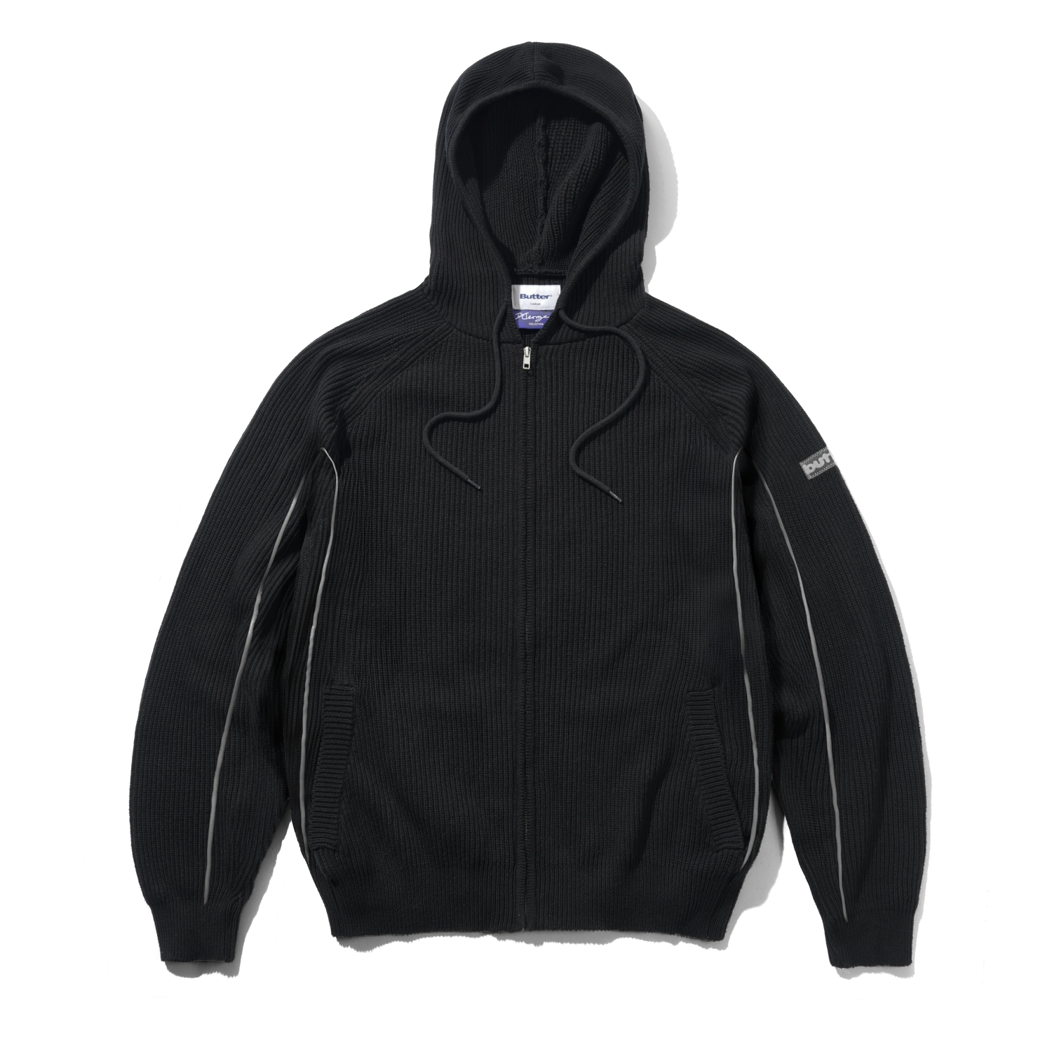 Dougie Knit Zip-Thru Hood, Black