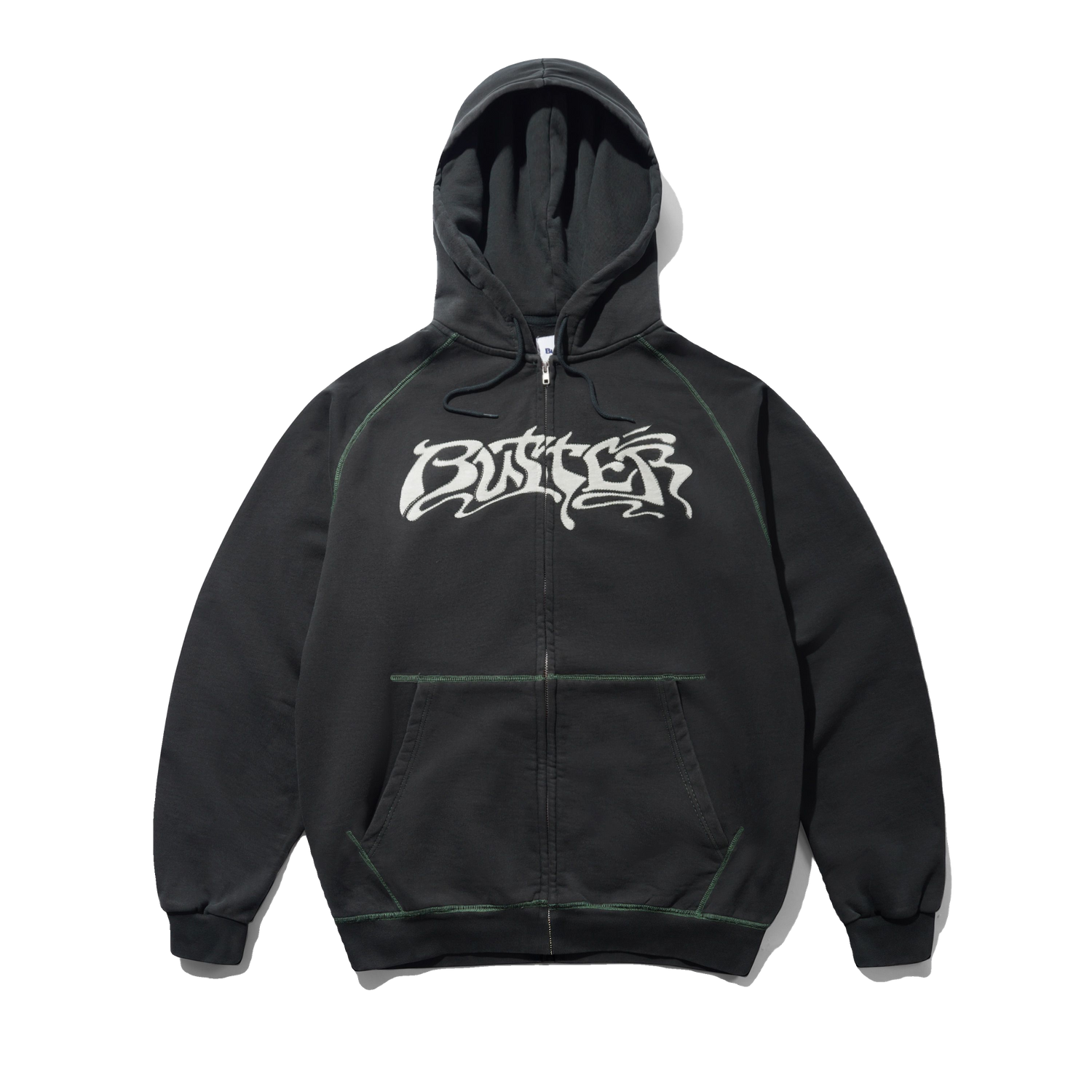 Drummer Zip-Thru Hood, Washed Black