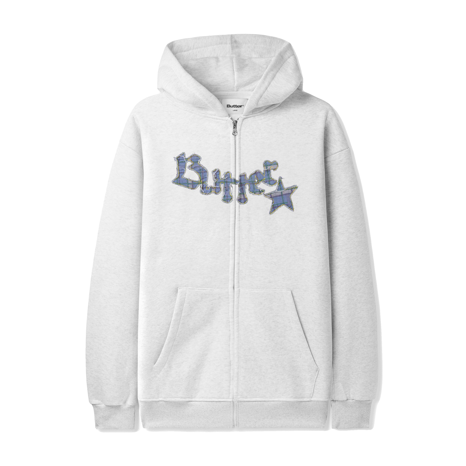 Edge Applique Zip-Thru Hood, Ash