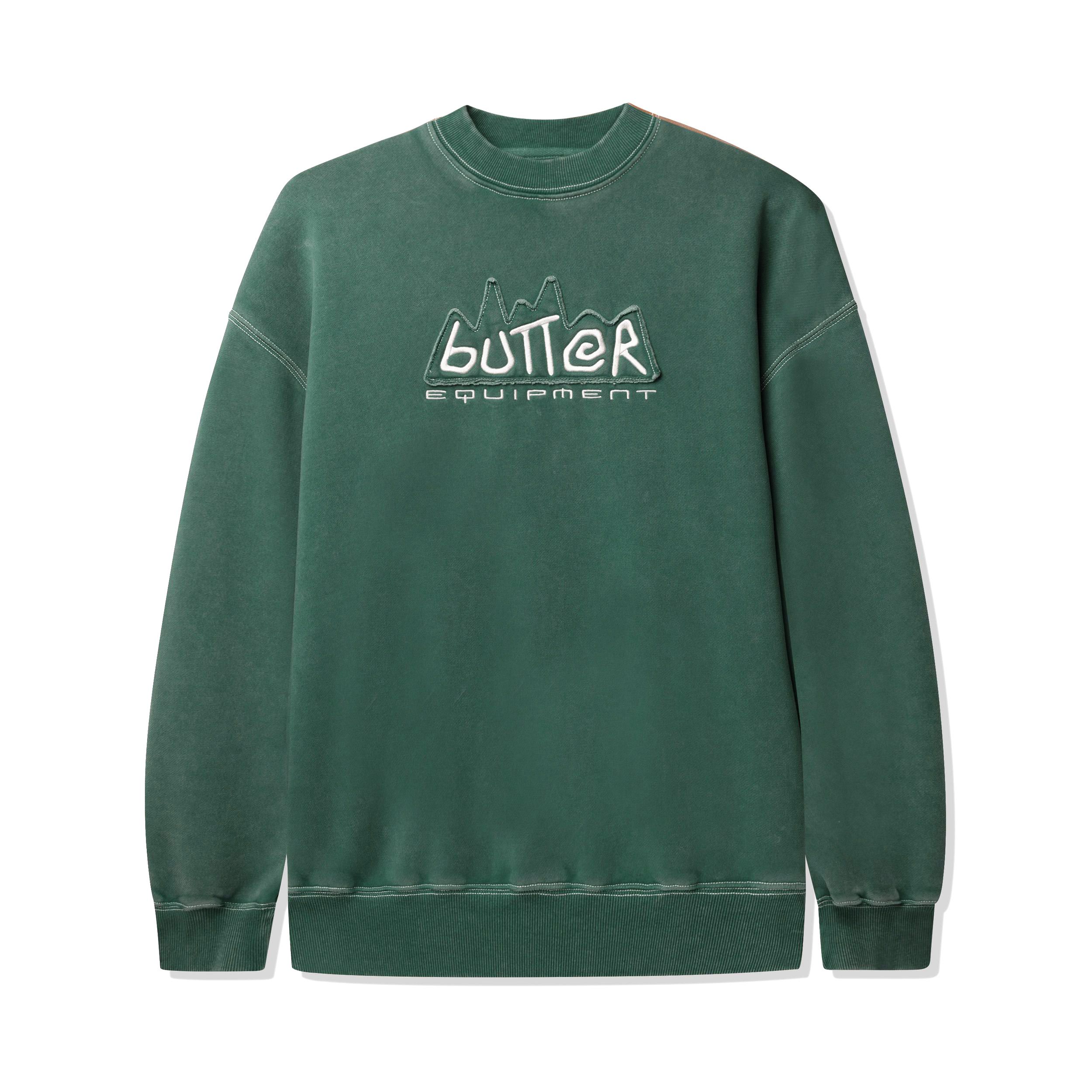【Butter Goods】EQUIPMENT APPLIQUE CREWNECK トレーナー 長袖 Butter Goods Equipment Applique Crewneck (Washed Black