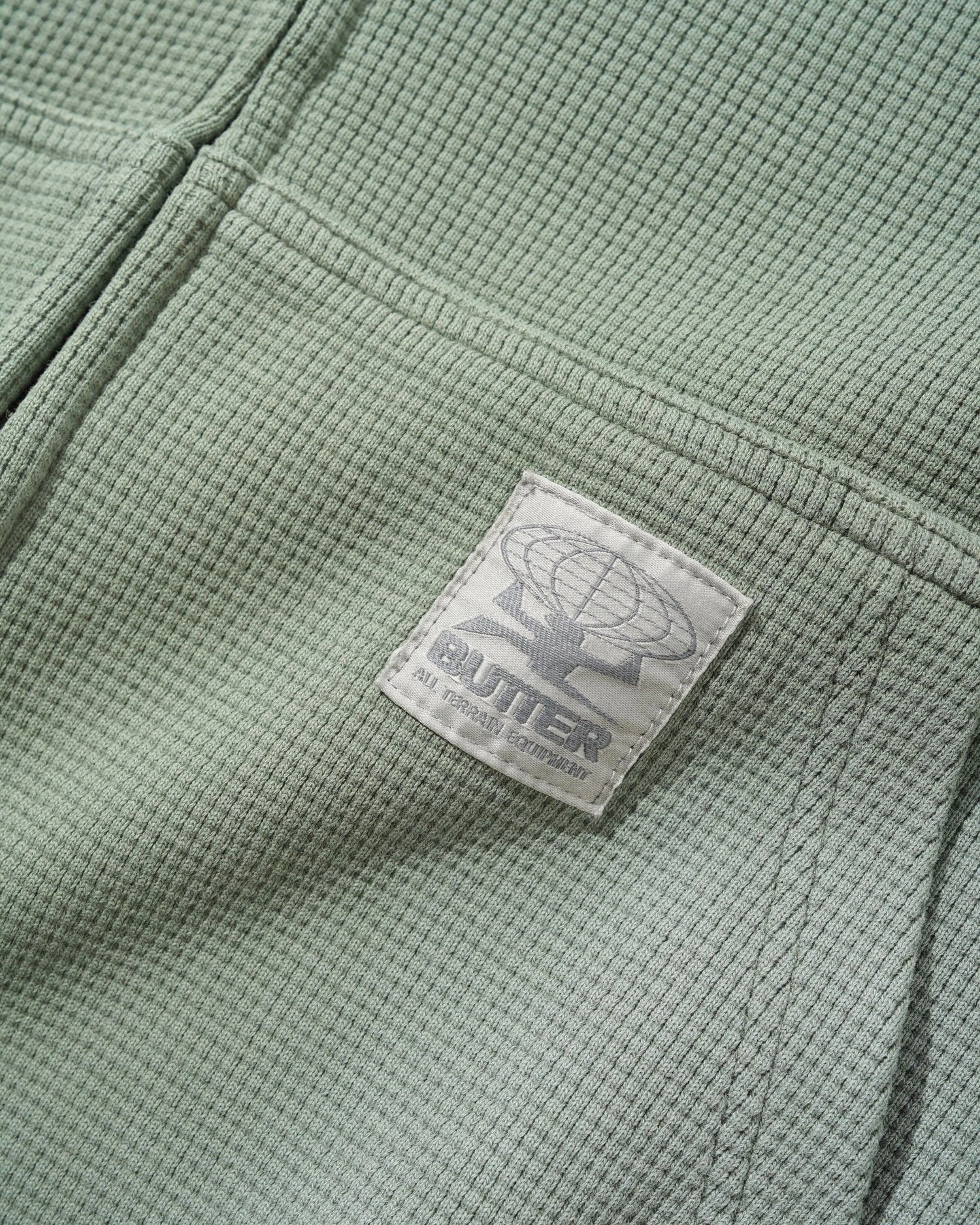 Faded Waffle Zip-Thru Hood, Washed Sage