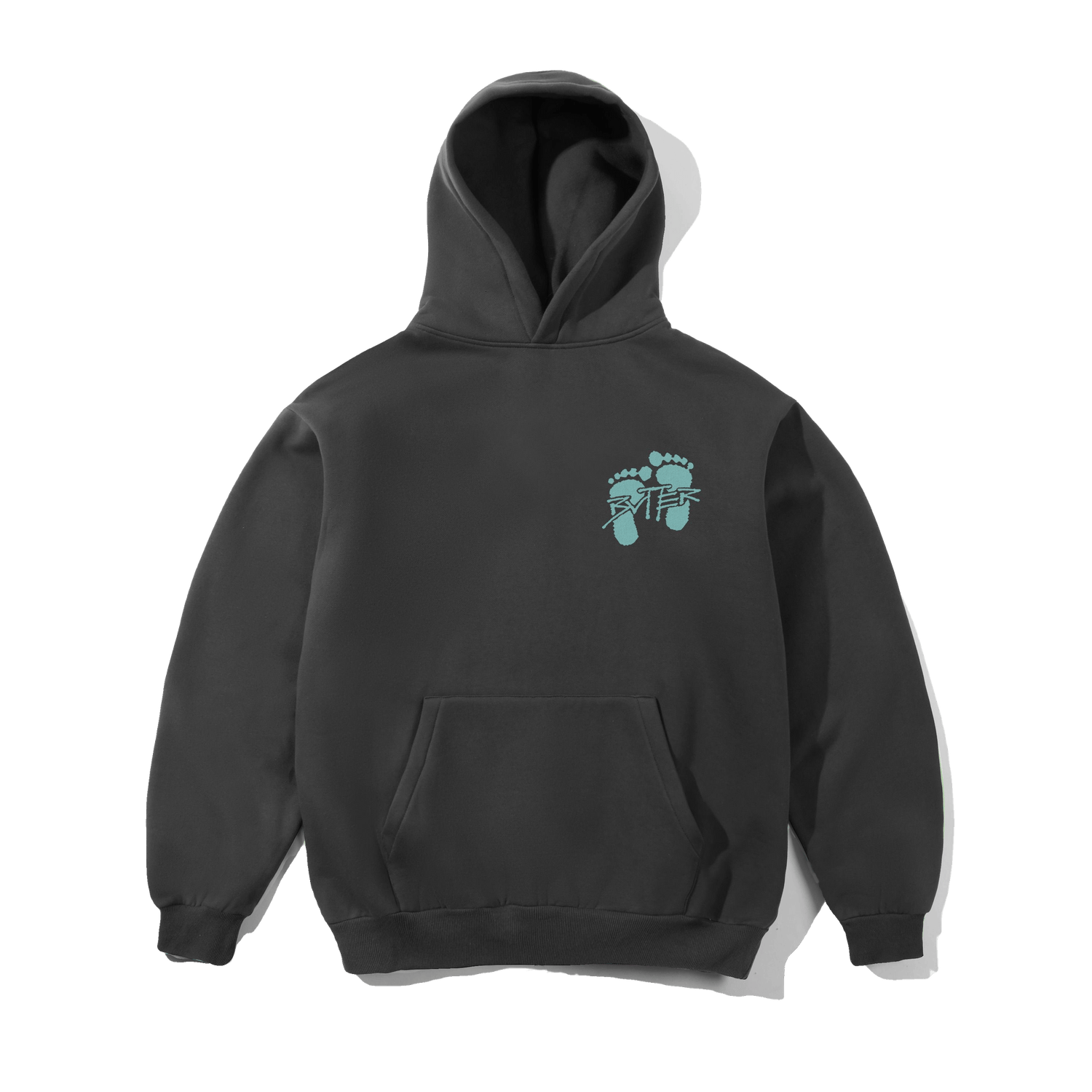 Footprints Pullover Hood, Charcoal
