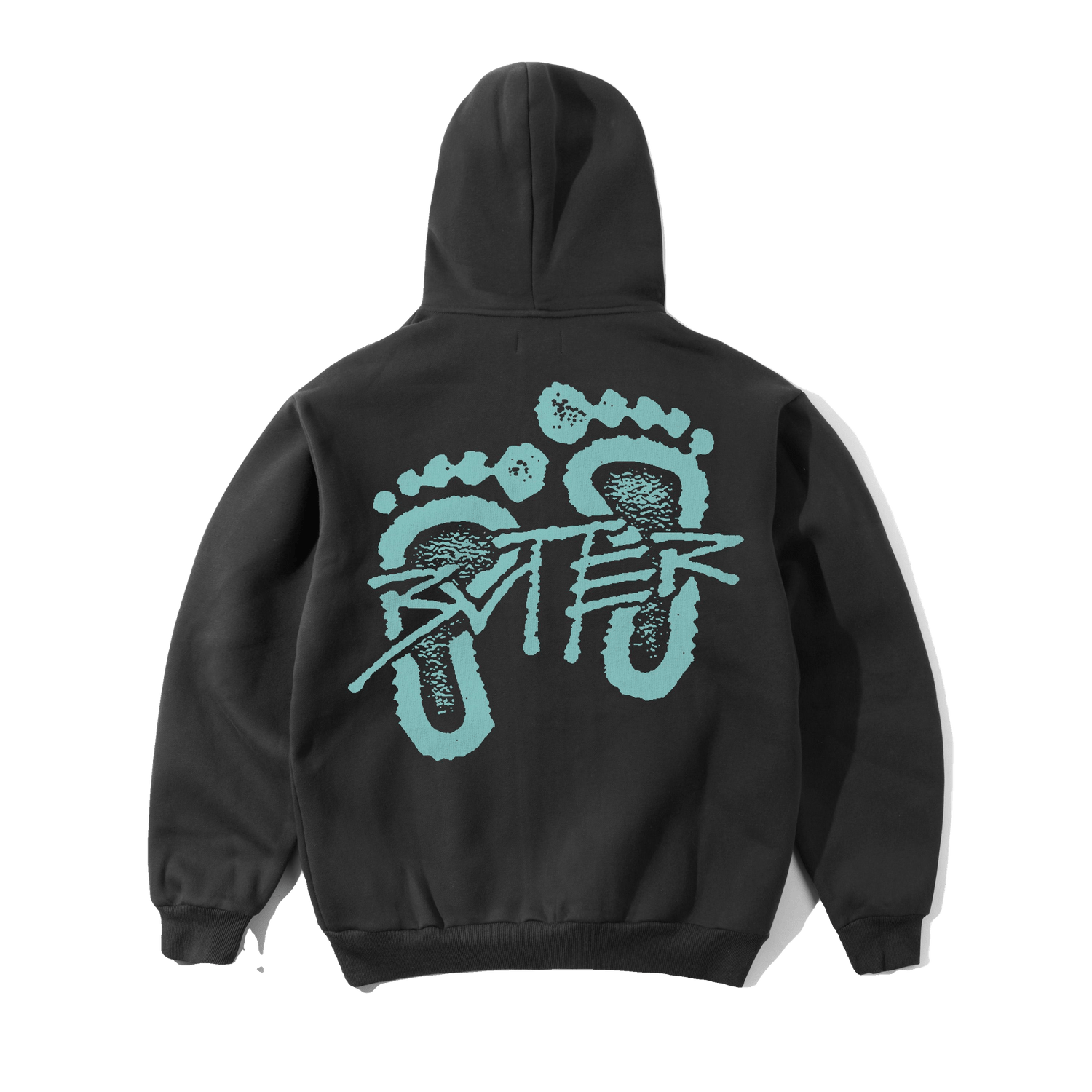 Footprints Pullover Hood, Charcoal