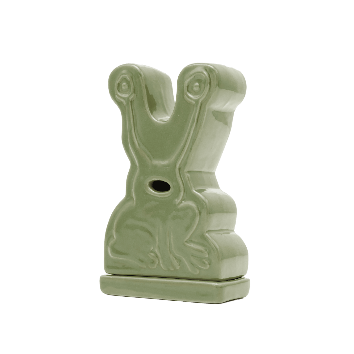 Frog Ceramic Incense Holder, Light Green