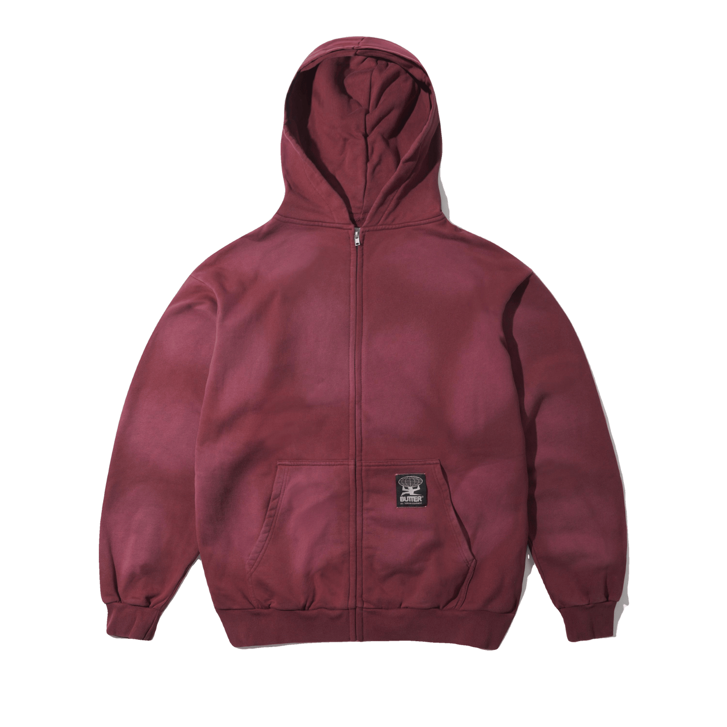 Garage Zip-Thru Hood, Faded Burgundy