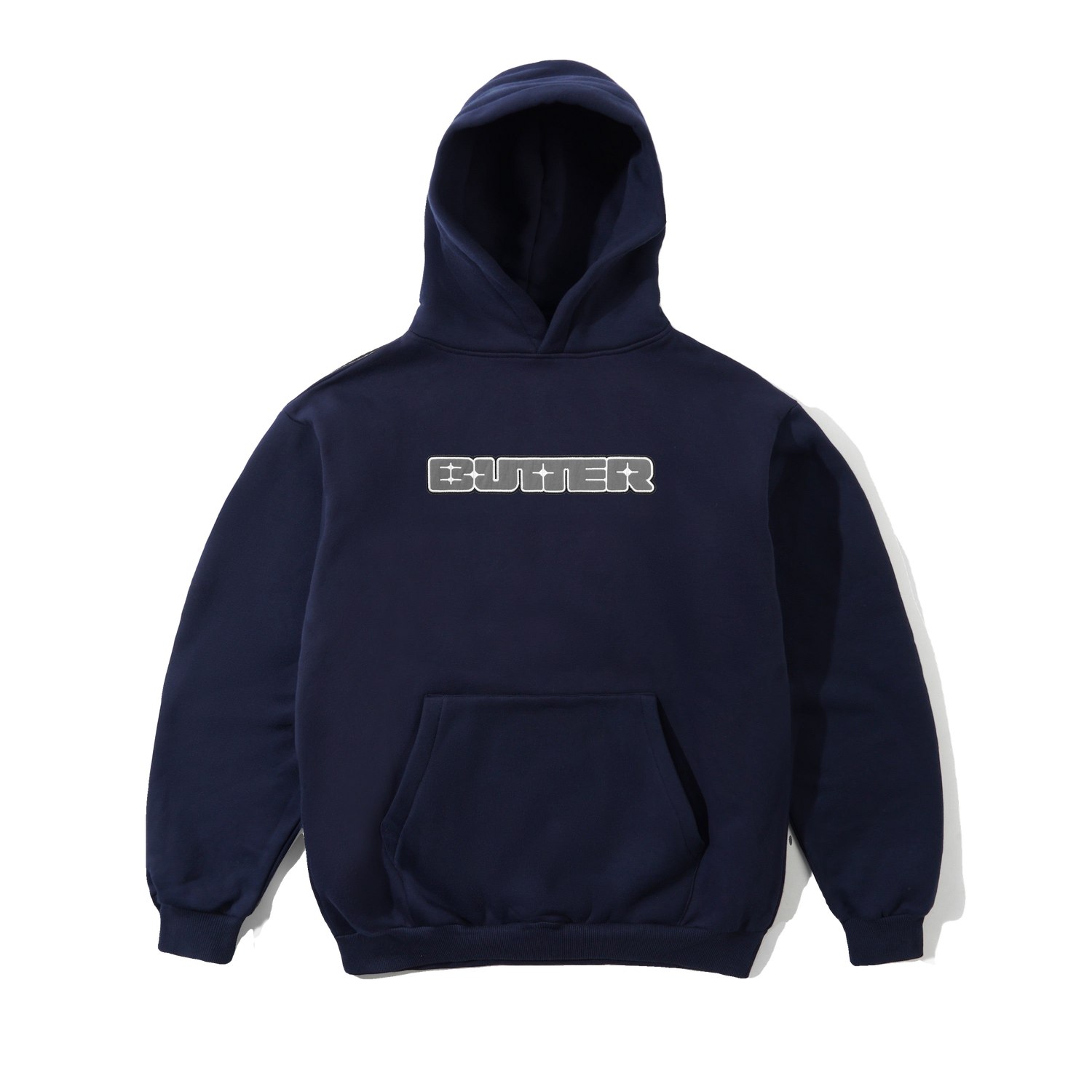 Glint Nylon Applique Pullover Hood, Navy
