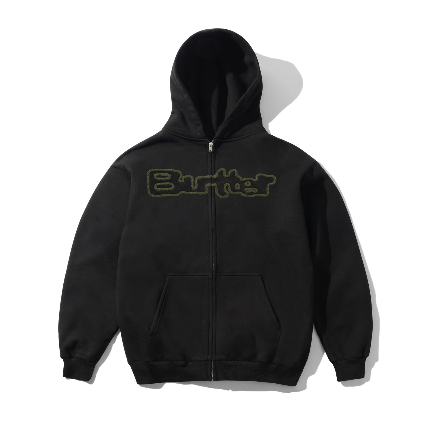 Glow Zip-Thru Hood, Washed Black