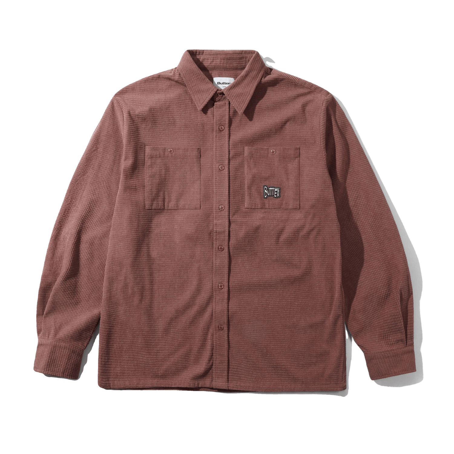 Grid Cord Overshirt, Brick