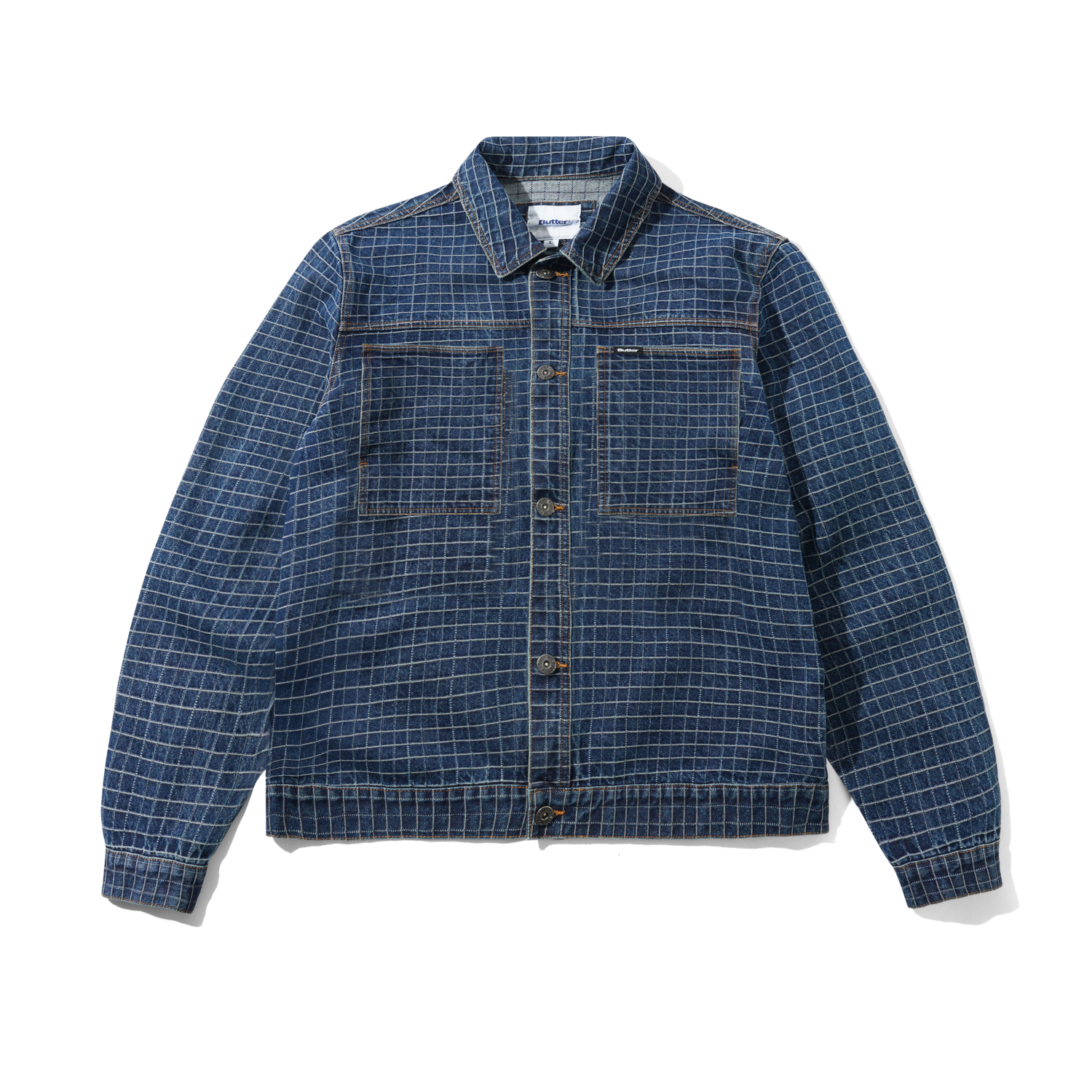 Grid Denim Jacket, Indigo