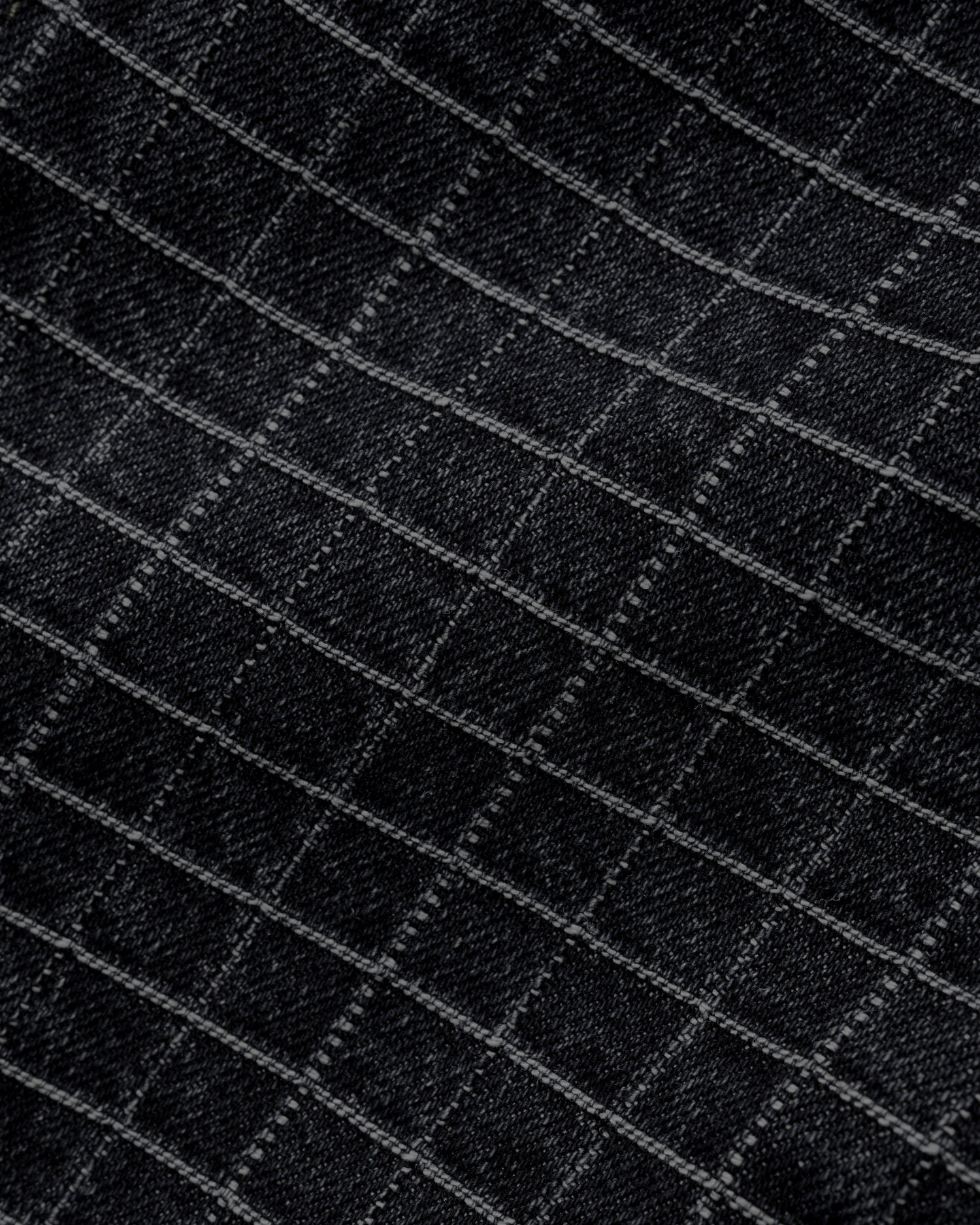 Grid Denim Jacket, Overdye Black