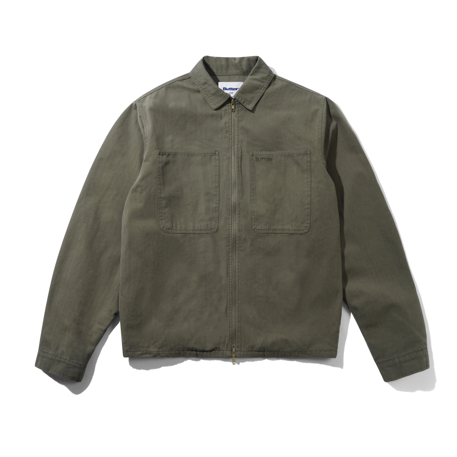 Herringbone Zip Jacket, Washed Army